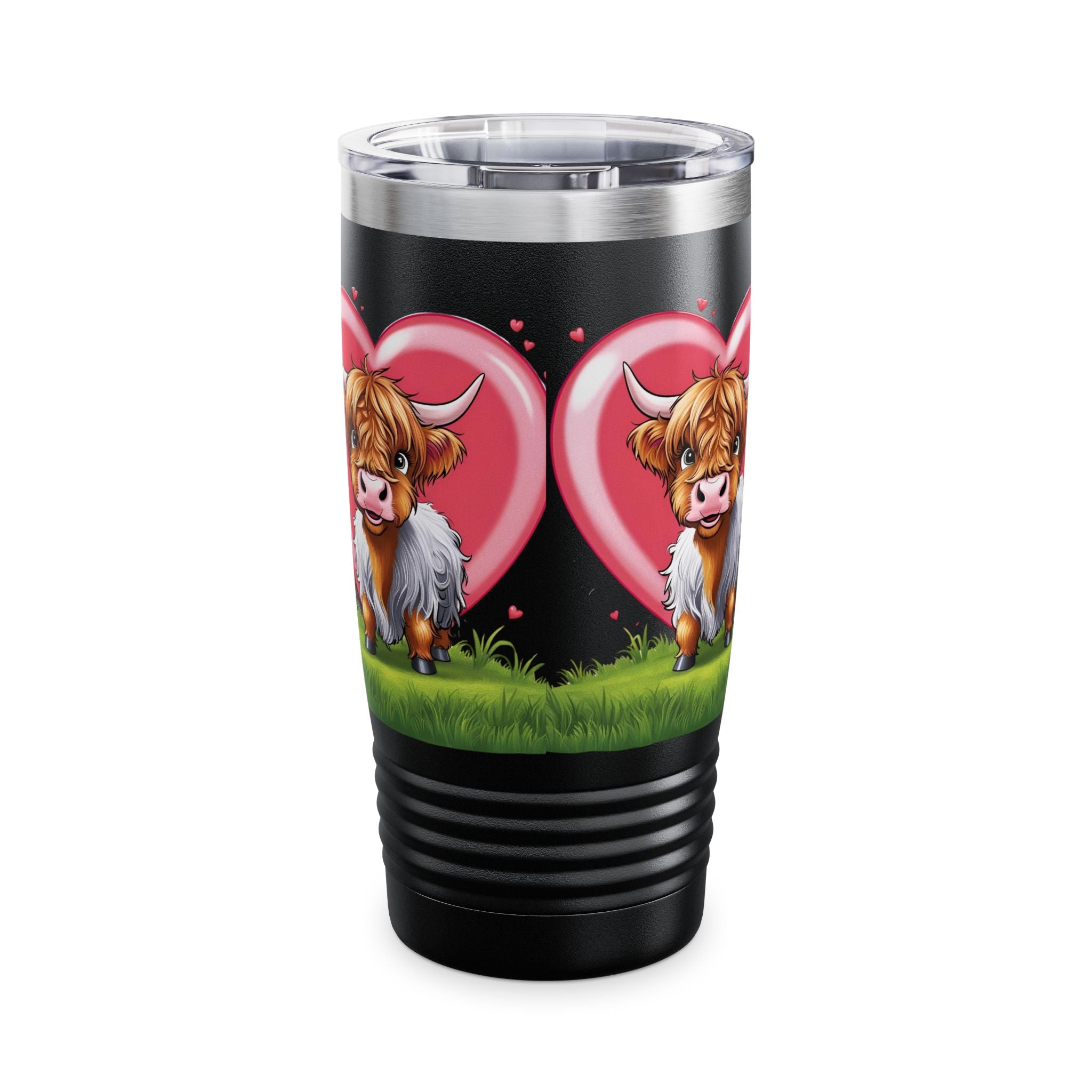 Cute Highland Cow Ringneck Tumbler - 20oz Love Design