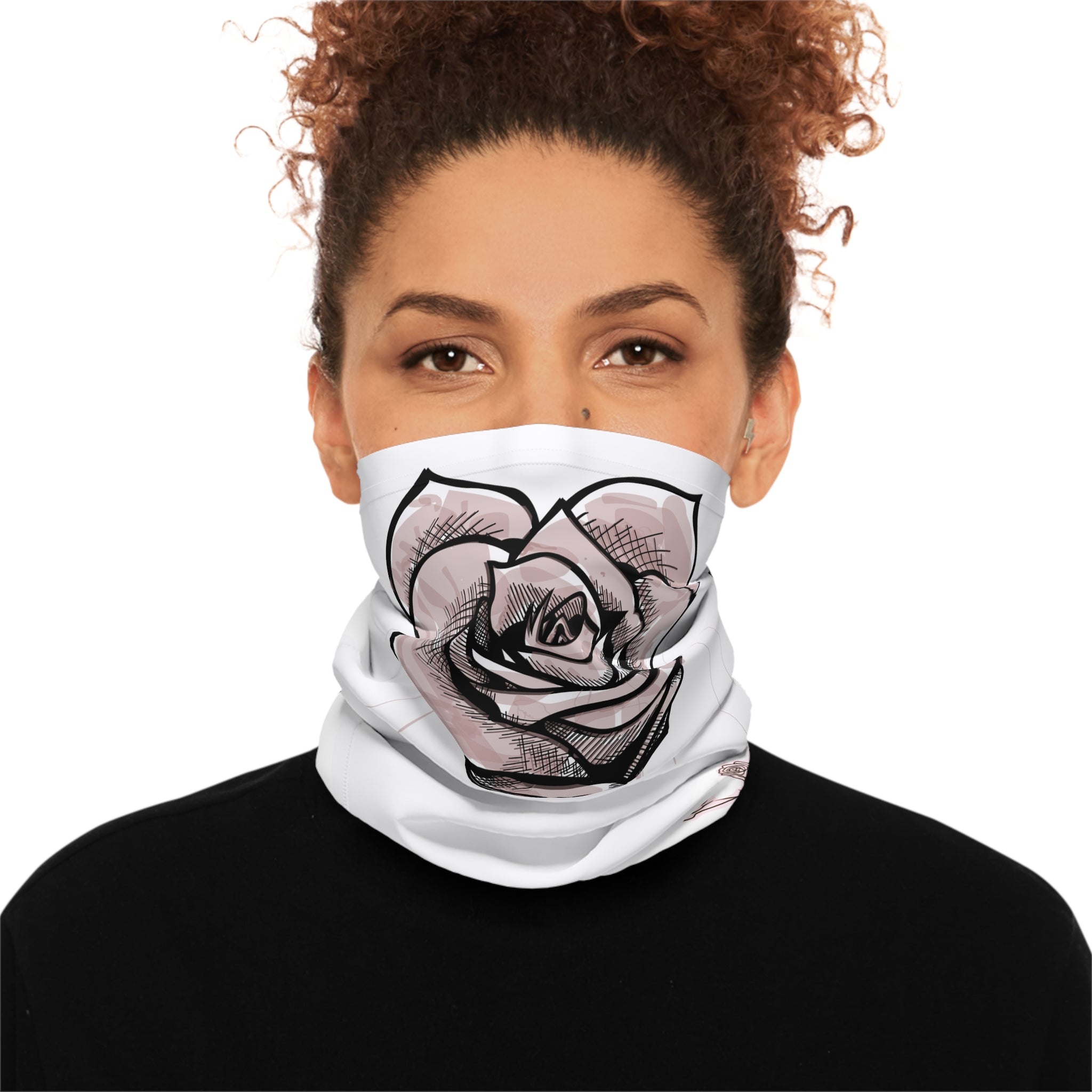 Rose Heart Pattern Lightweight Neck Gaiter | Stylish and Versatile Accessory for All Seasons