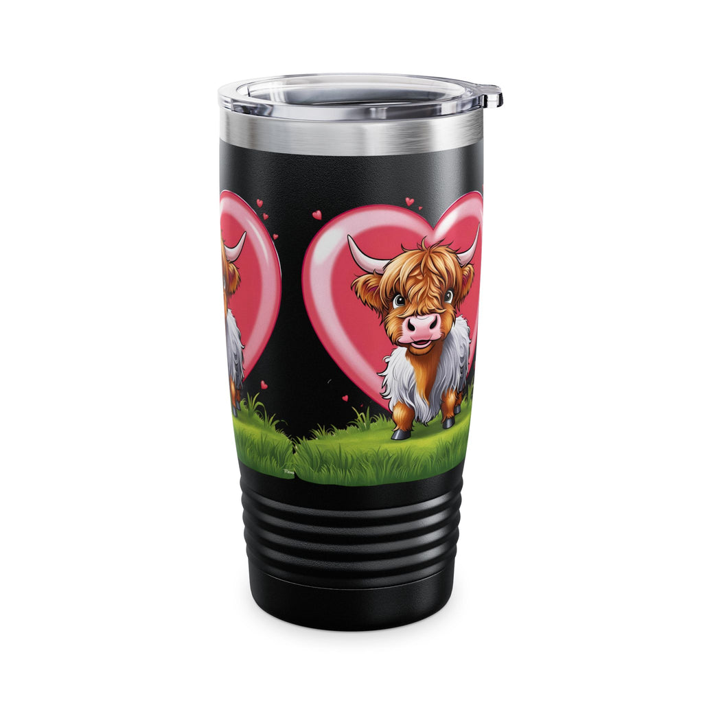 Cute Highland Cow Ringneck Tumbler - 20oz Love Design