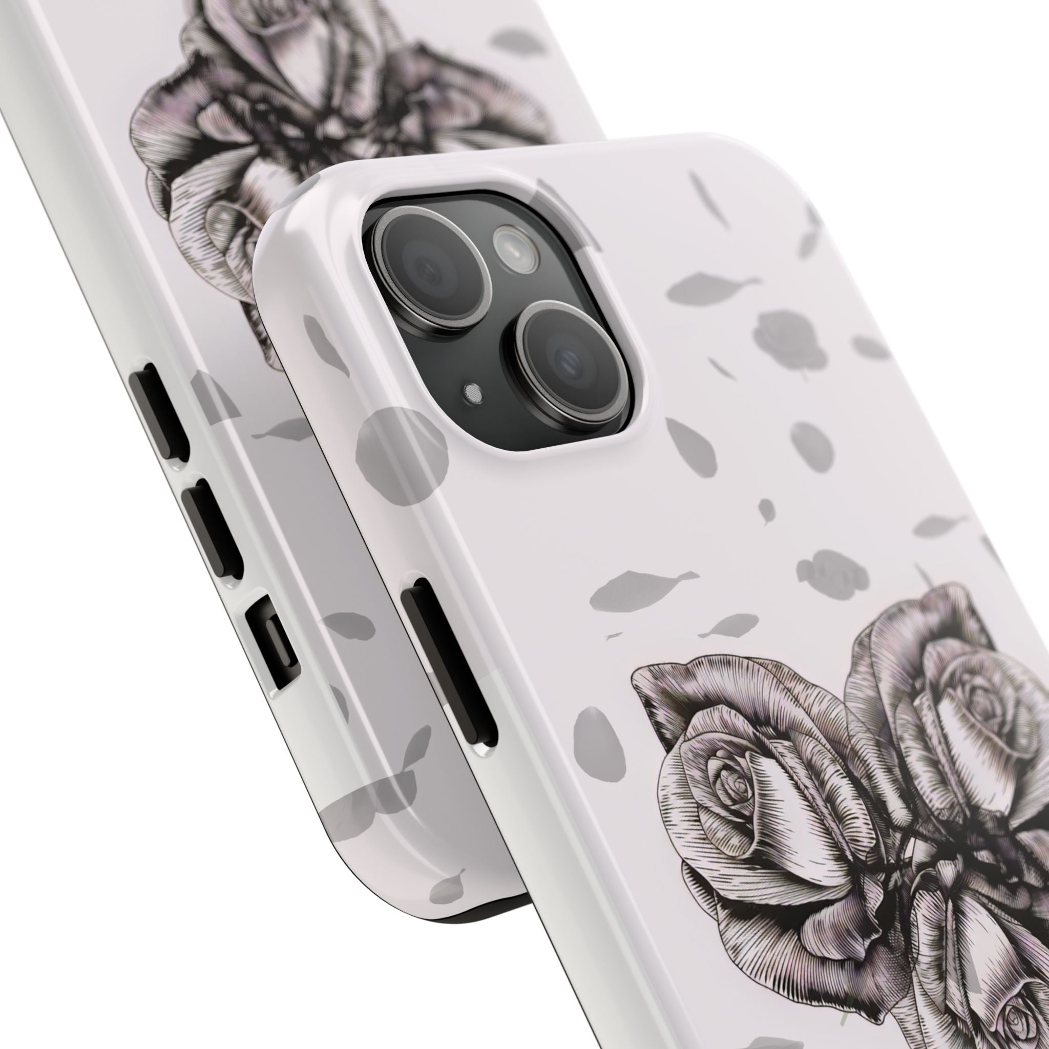 IPhone Phone Case Artistic Floral Tough Phone Cases - Heart Rose Design