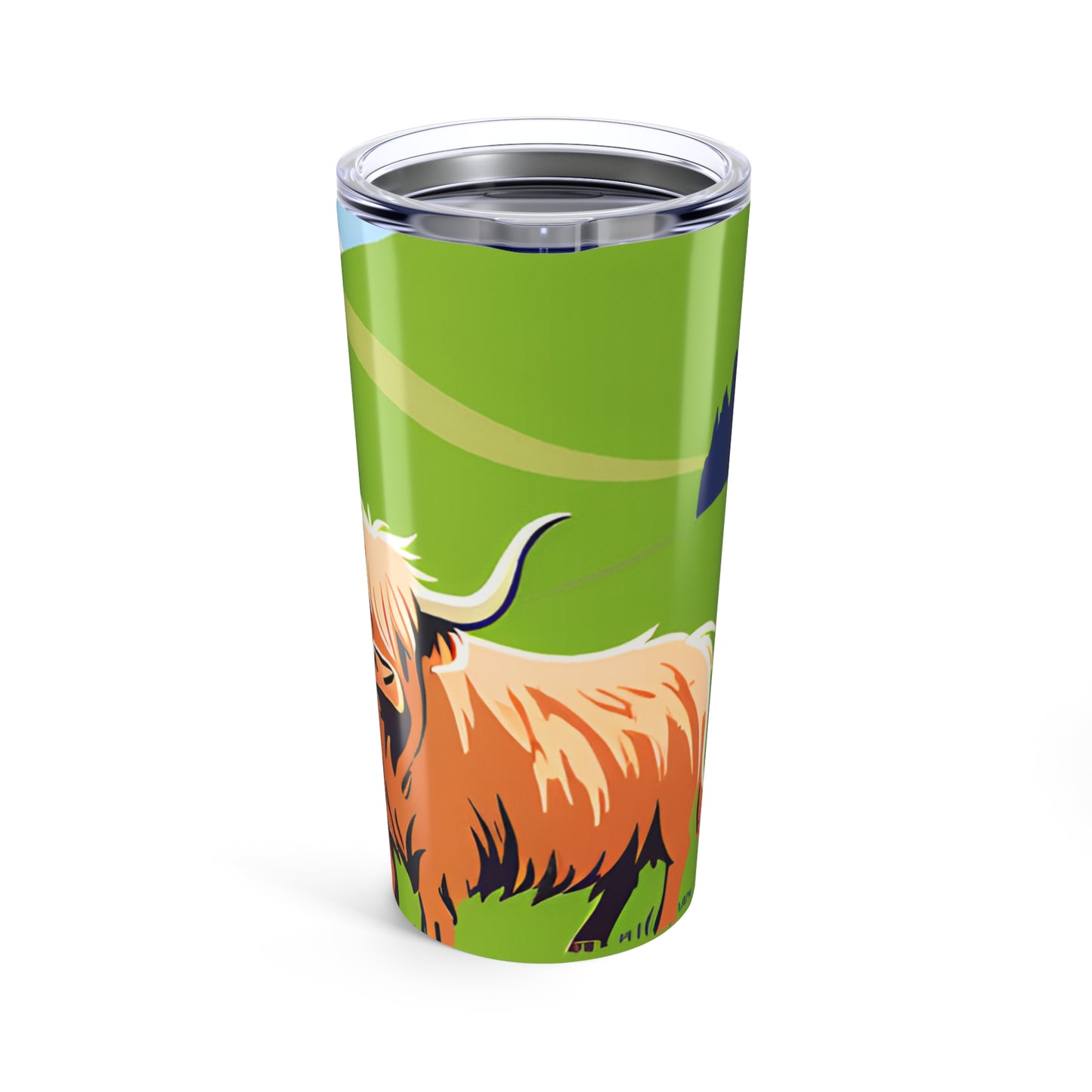 Insulated Travel Cup Highland Cow 20oz Tumbler with Scottish Farm Design