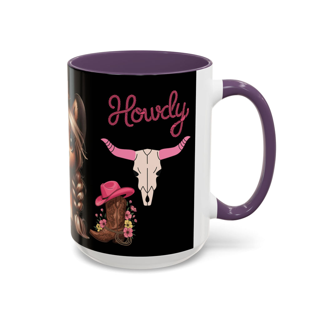 Cowgirl Coffee Mug — Howdy Pink Western Accent Mug (11/15oz)