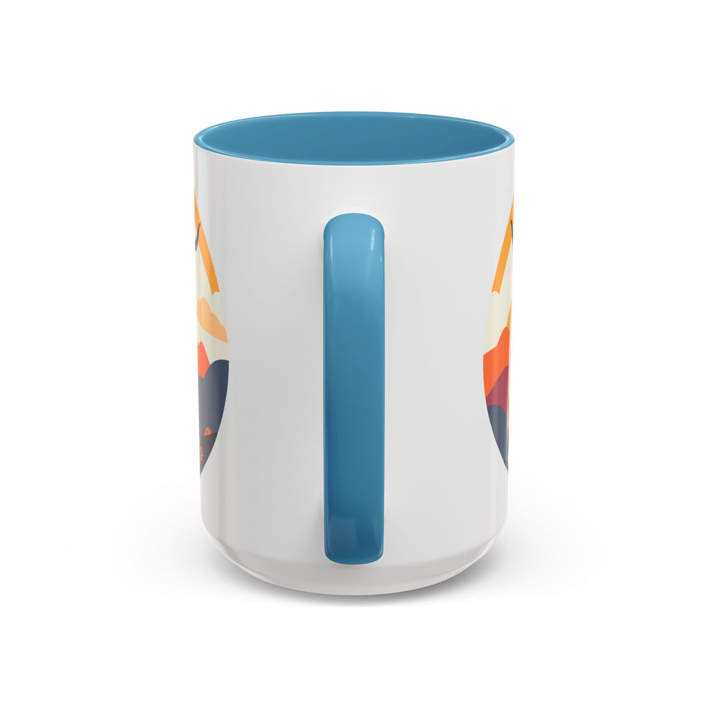 Highland Cow Coffee Mug Retro Sunset Accent 15oz