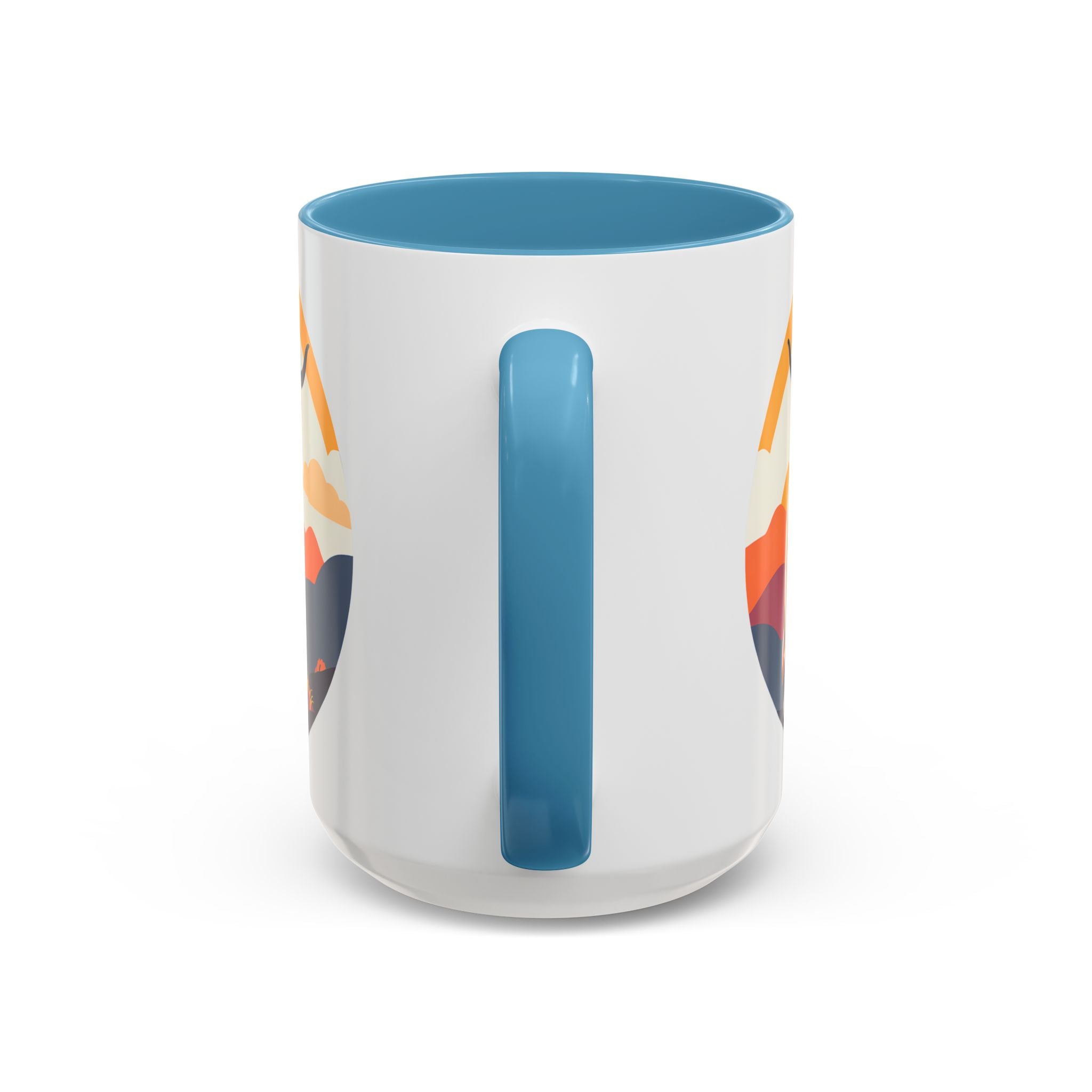 Highland Cow Coffee Mug Retro Sunset Accent 15oz