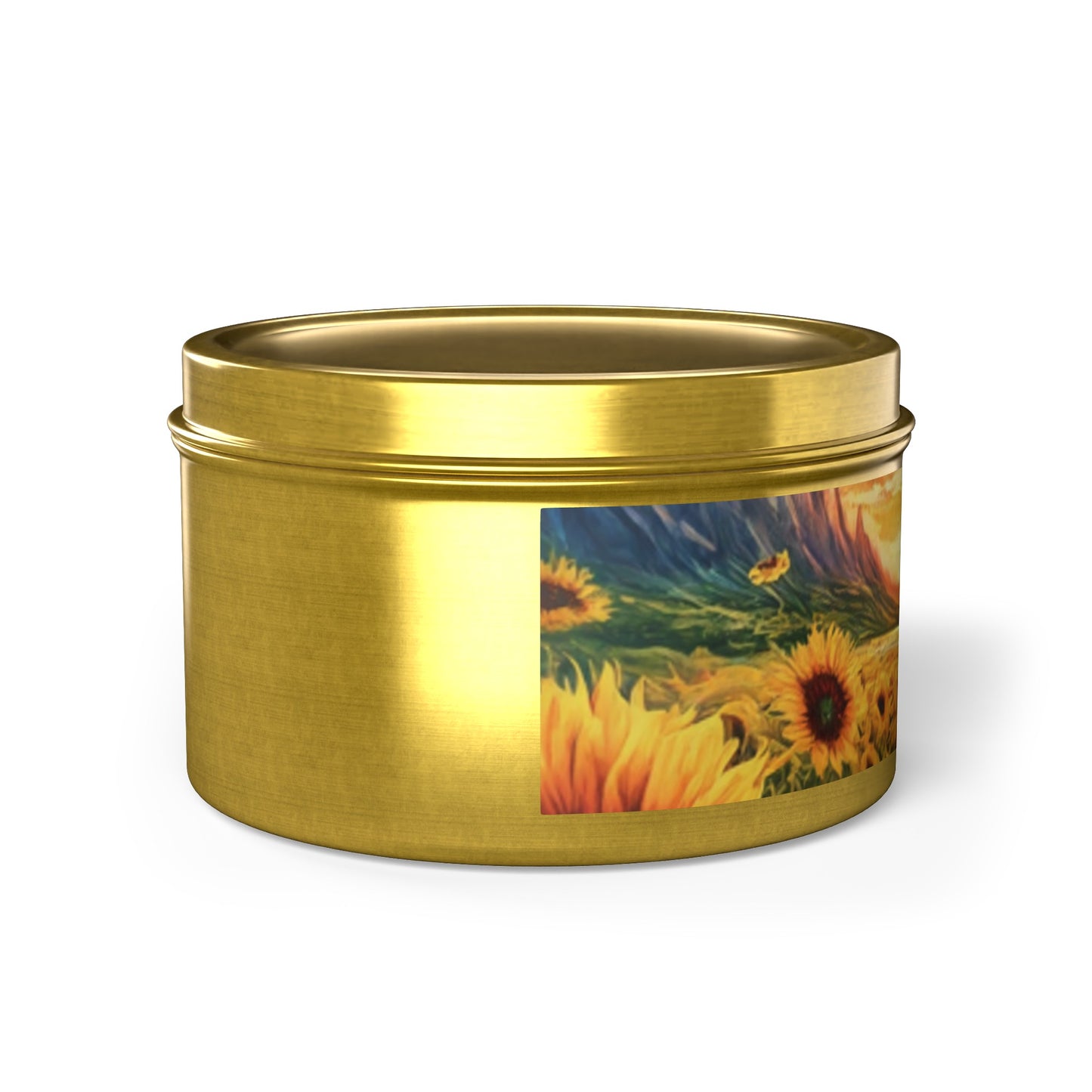 Beautiful Scented Sunflower Design Tin Candles