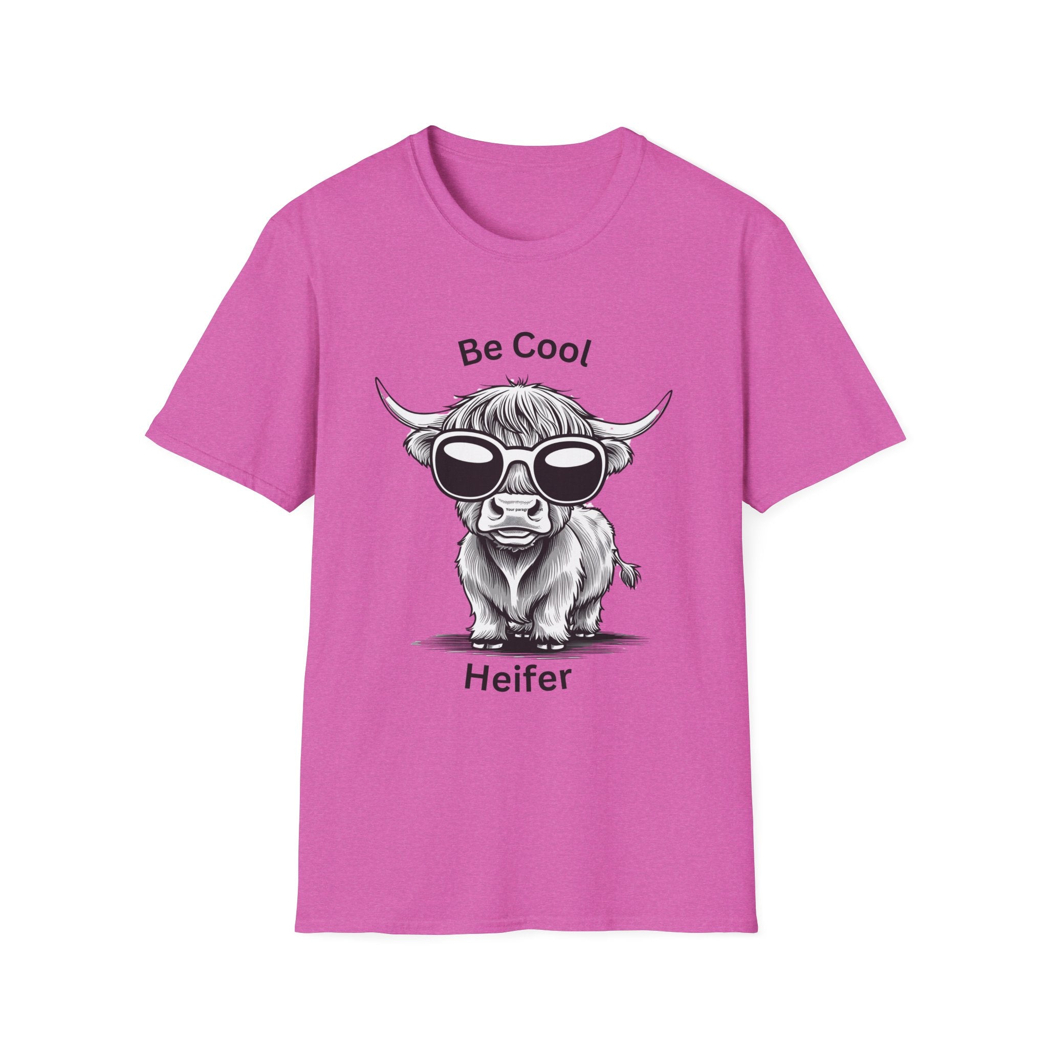 Cool Heifer Unisex Softstyle T-Shirt - Be Cool Graphic Tee for Animal Lovers