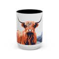 Highland Cow Accent Coffee Mug – Scenic Farmhouse Tea & Coffee Cup (11/15 oz)