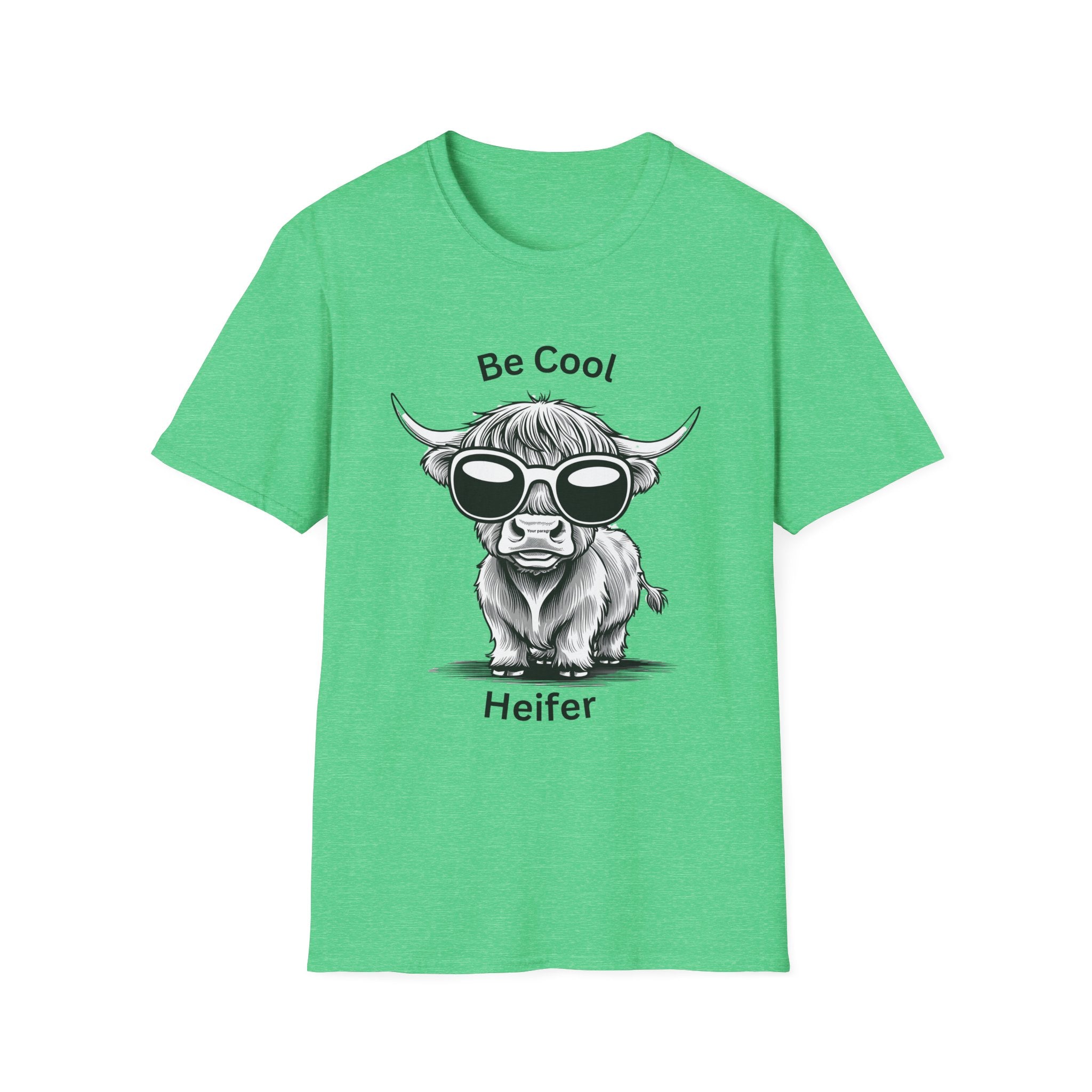 Cool Heifer Unisex Softstyle T-Shirt - Be Cool Graphic Tee for Animal Lovers