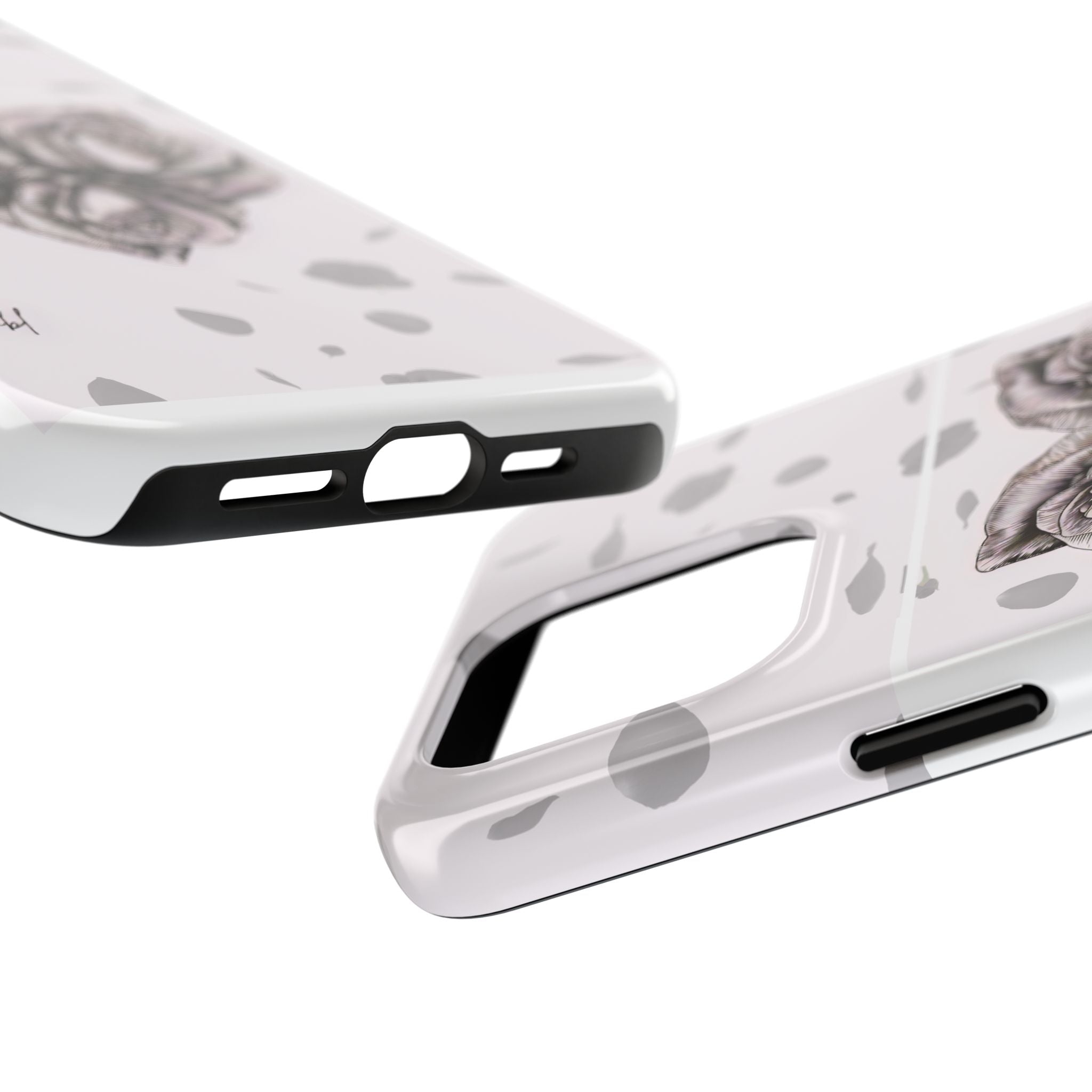 IPhone Phone Case Artistic Floral Tough Phone Cases - Heart Rose Design