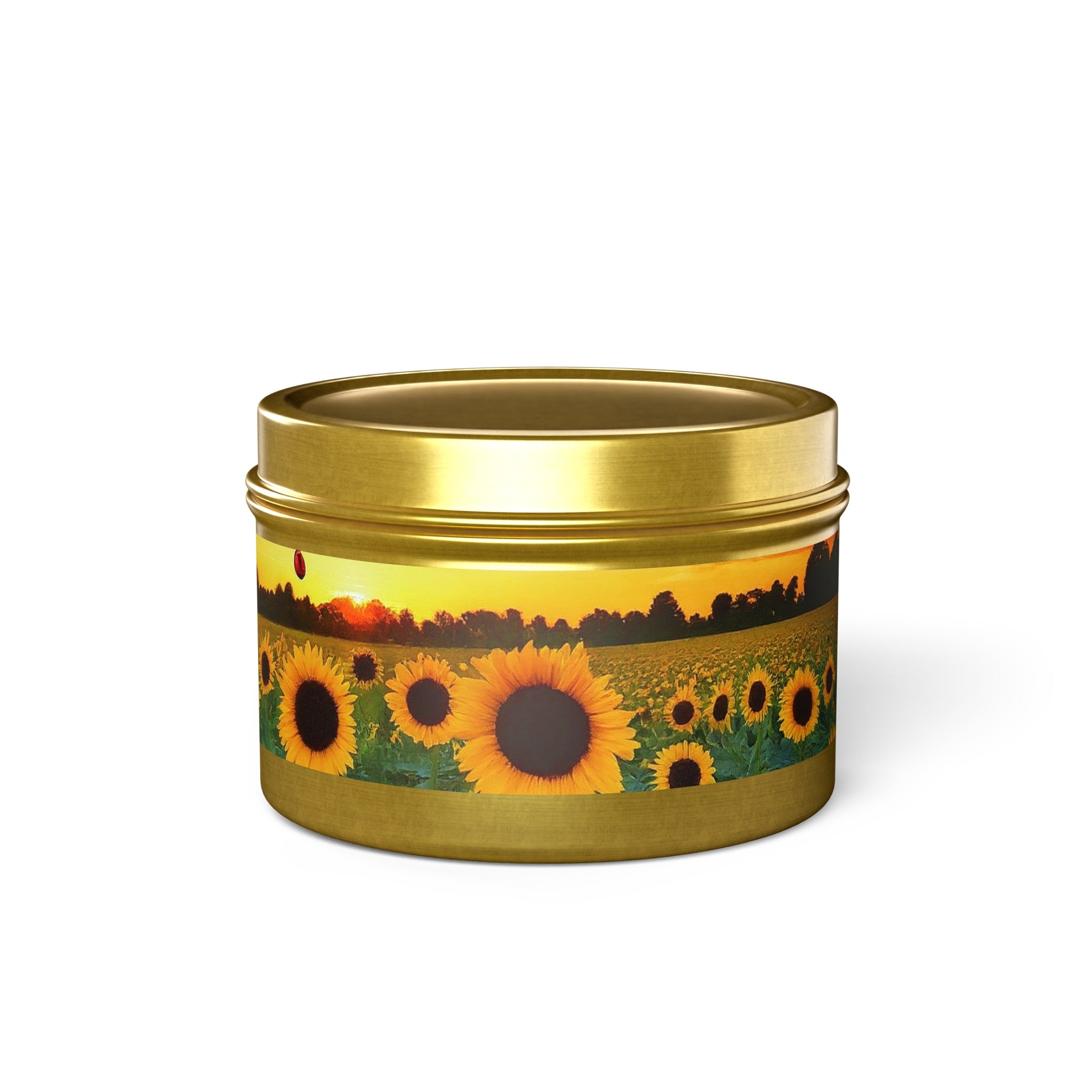 Beautiful Scented Sunflower Tin Candles