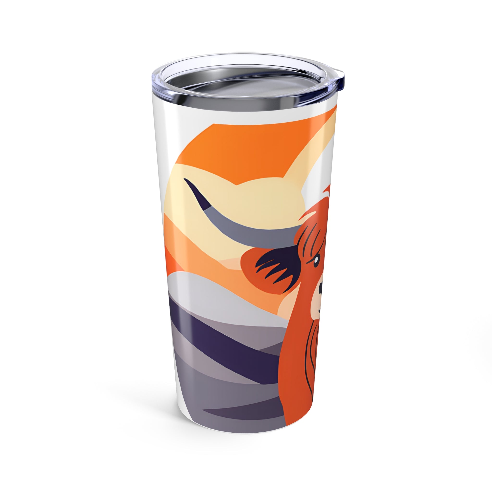 Highland Cow Travel Tumbler Cute Orange Scottish Cattle Insulated Cup 20oz