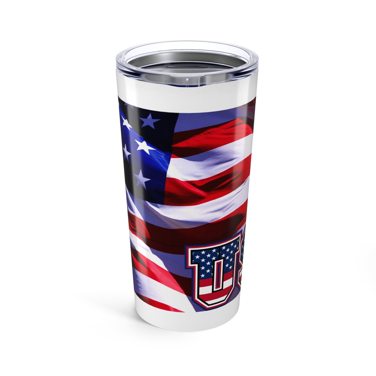 Patriotic Tumbler 20oz - Perfect for Independence Day, Veterans Day, BBQs, Gifts, USA Flag Design, Travel Mug, Hot Cold Beverages