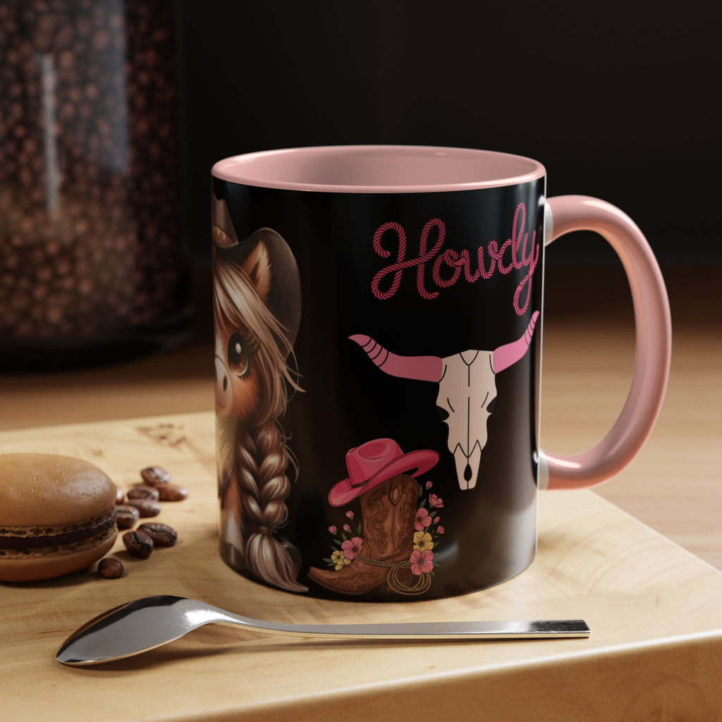 Cowgirl Coffee Mug — Howdy Pink Western Accent Mug (11/15oz)