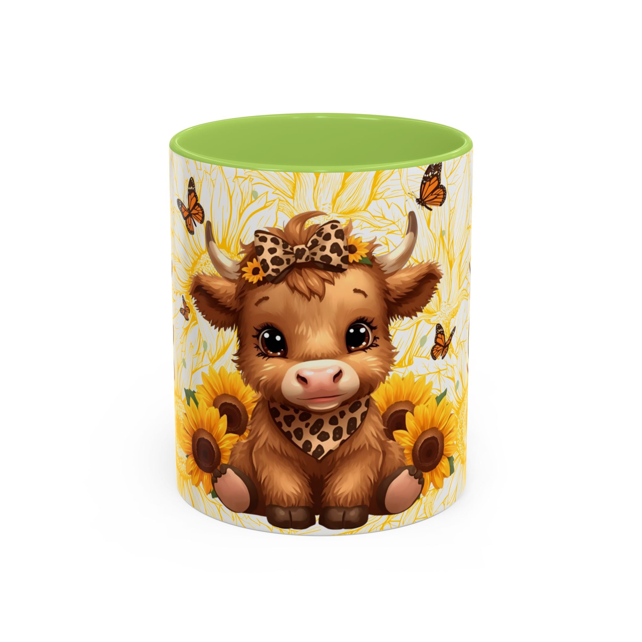Highland Cow Cup Cute Sunflower Coffee Mug 11 and 15oz Size