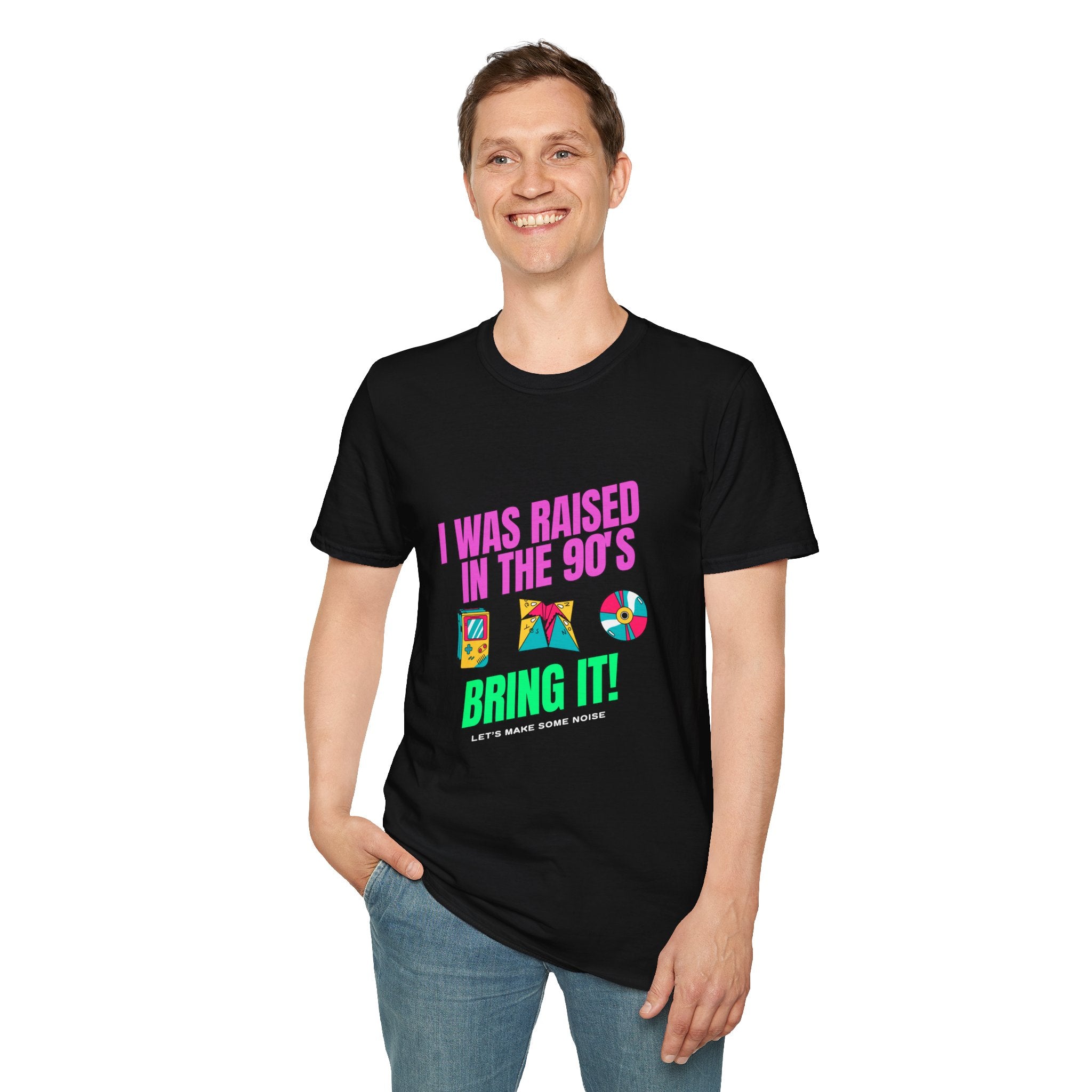 90s Nostalgia Unisex Softstyle T-Shirt, Retro Graphic Tee, Fun Throwback Shirt, Casual Wear, Gift for 90s Kids