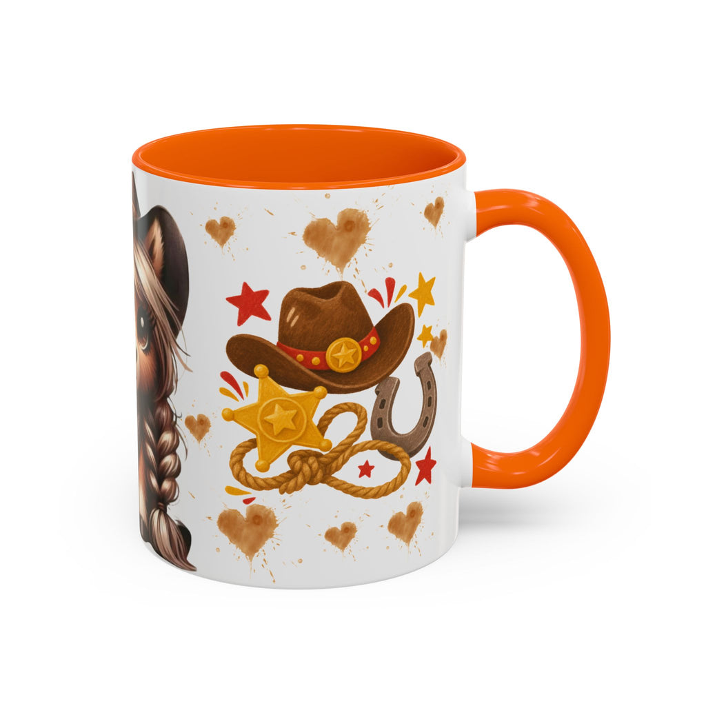 Cowgirl Pony Mug | Cute Western Horse Coffee Cup, Accent Black Handle