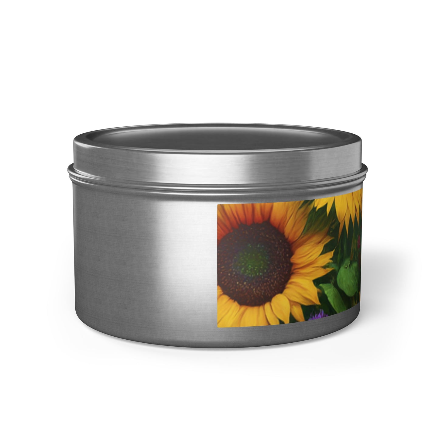 Sunflower Design Soy Wax Blend Tin Candles