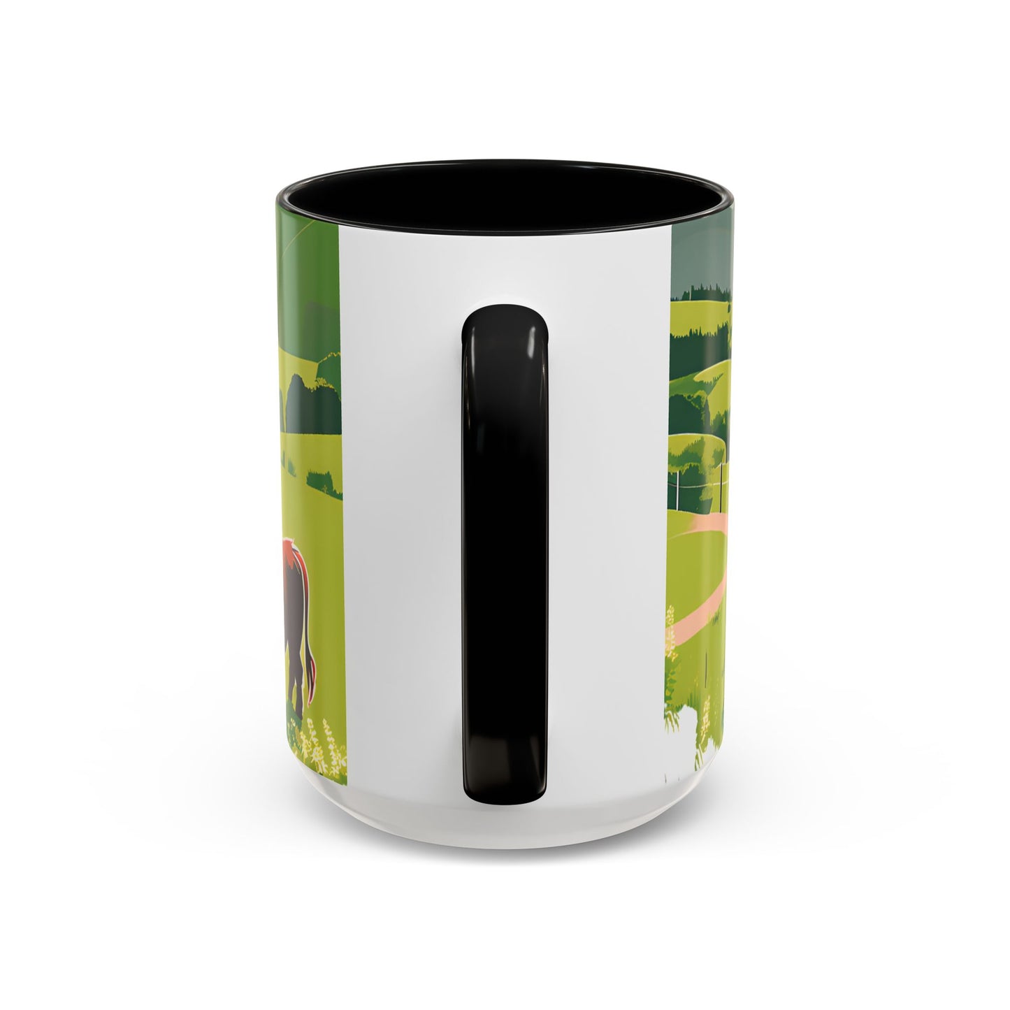 Highland Cow Coffee Mug – Scenic Farm Landscape Accent Mug (11/15oz)