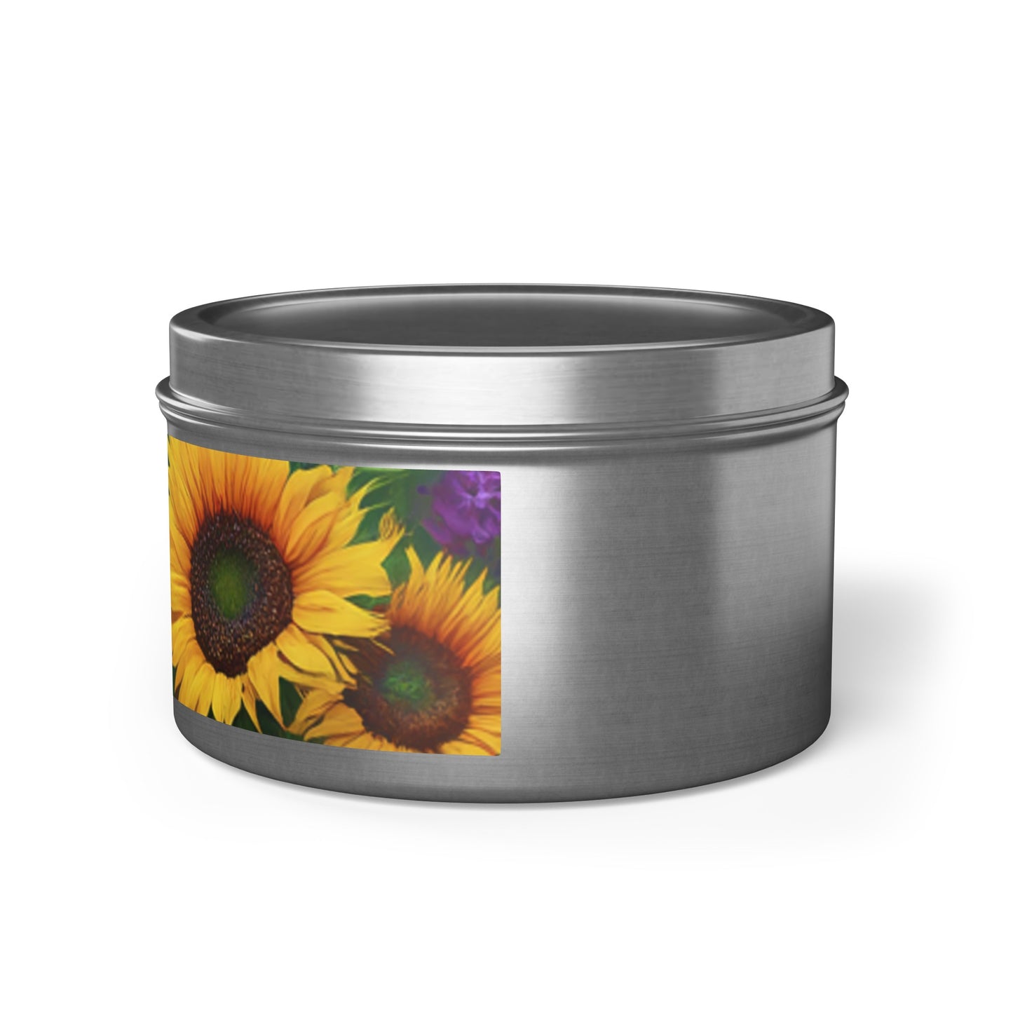 Sunflower Design Soy Wax Blend Tin Candles