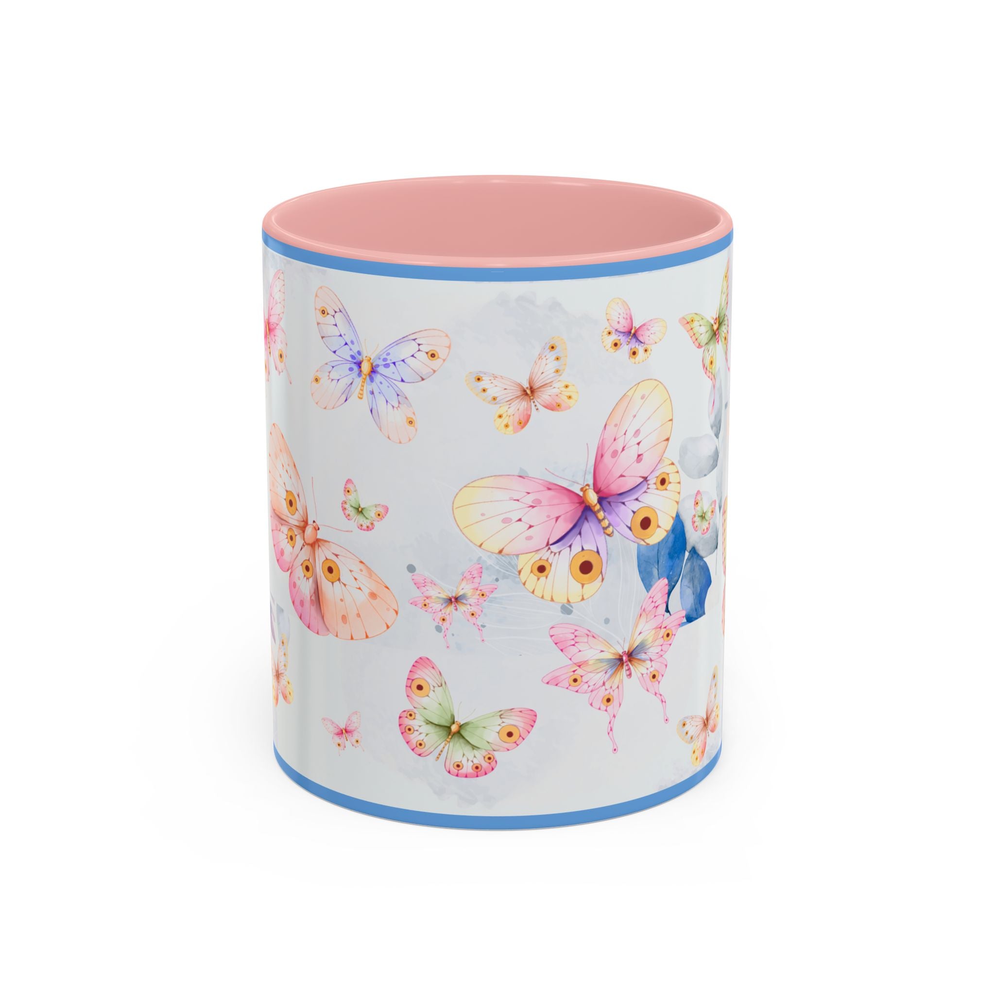 Floral Pastel Coffee Cup Butterfly Garden Accent Mug
