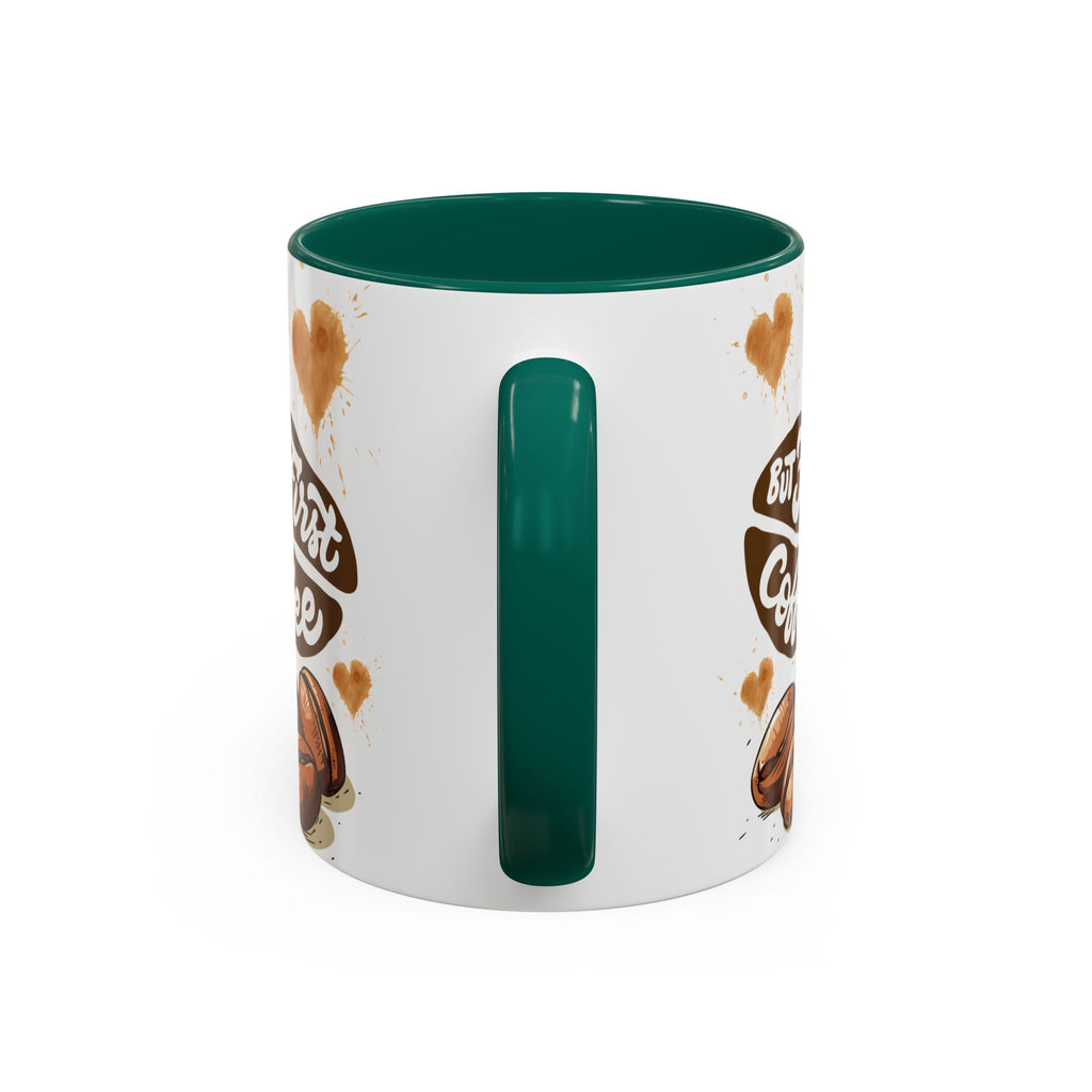 Cute Highland Cow Coffee Mug — "But First Coffee" Colorful Ceramic Mug (11oz/15oz)