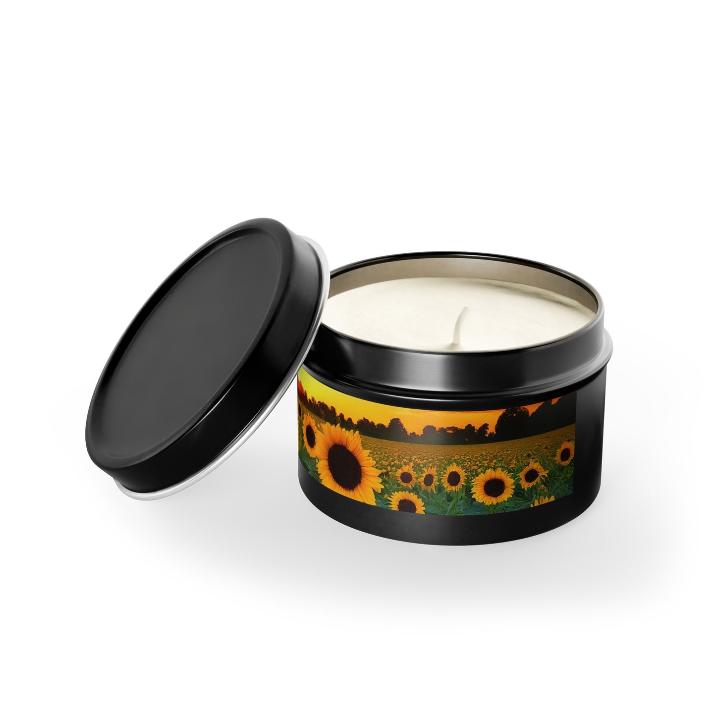 Beautiful Scented Sunflower Tin Candles