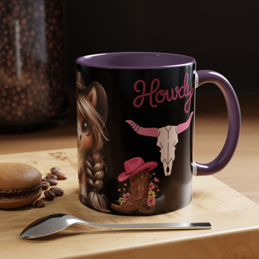 Cowgirl Coffee Mug — Howdy Pink Western Accent Mug (11/15oz)