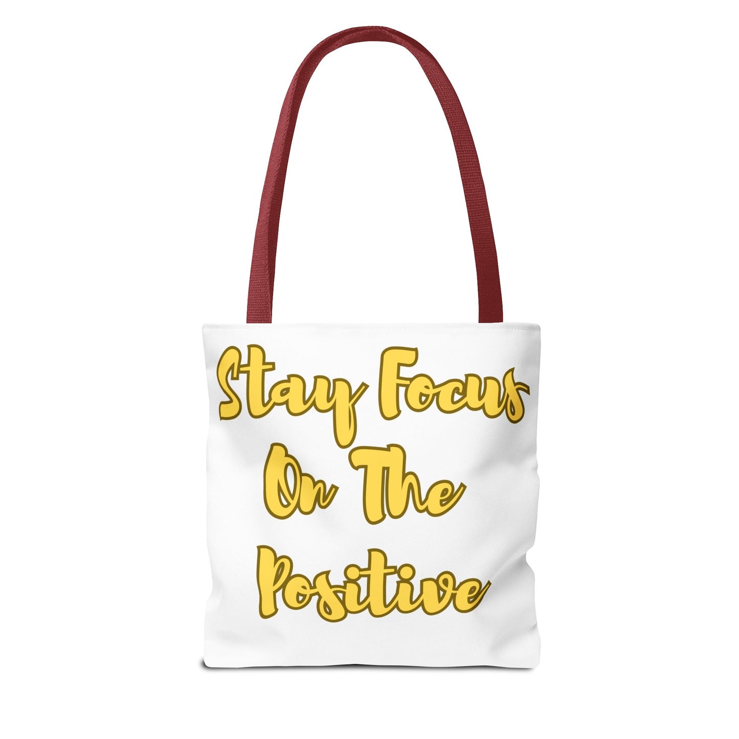 Sunflower Motivational Tote Bag - Stay Focus On The Positive, Eco-Friendly Carryall, Floral Shopping Bag, Gift for Friends, Summer Essential