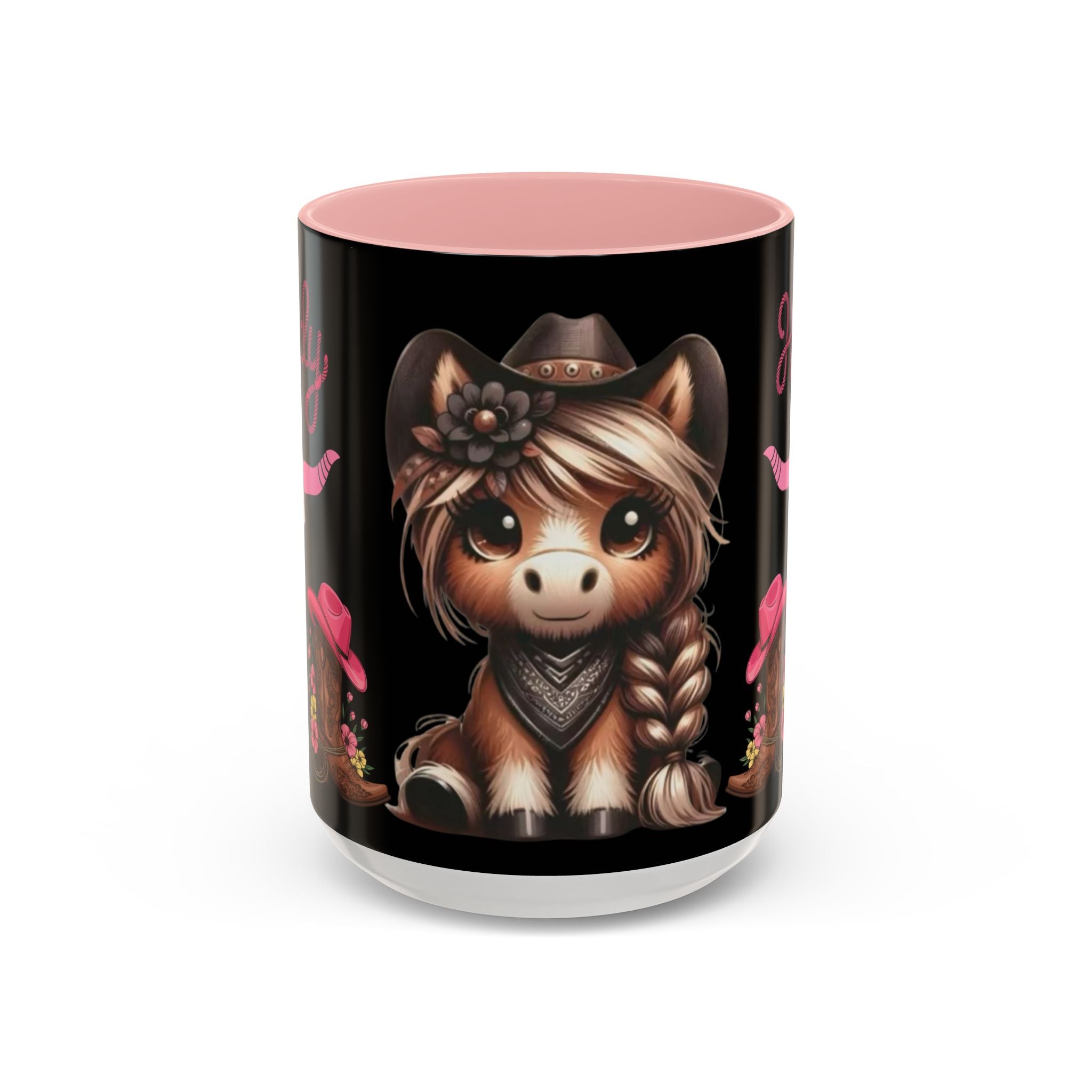 Cowgirl Coffee Mug — Howdy Pink Western Accent Mug (11/15oz)