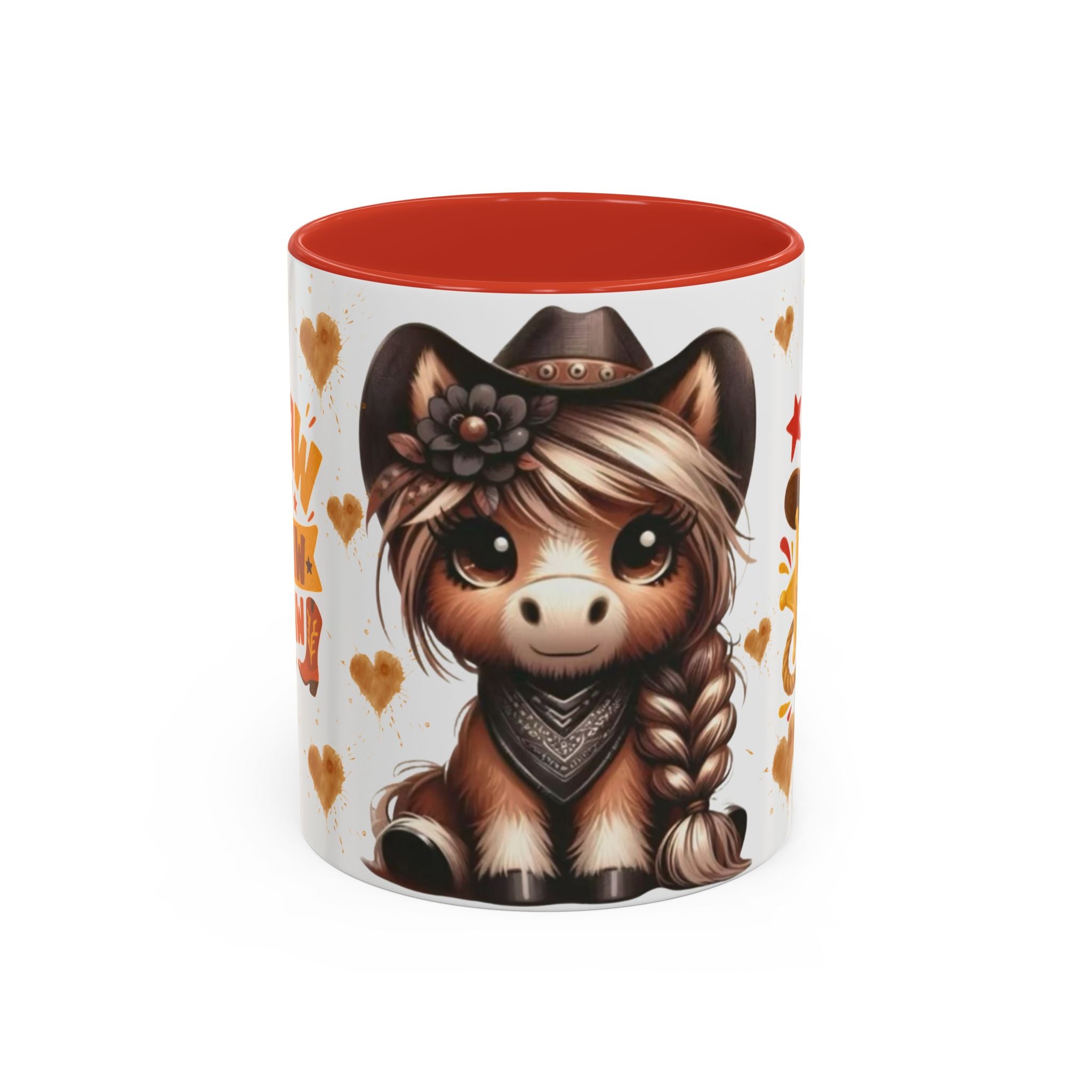Cowgirl Pony Mug | Cute Western Horse Coffee Cup, Accent Black Handle