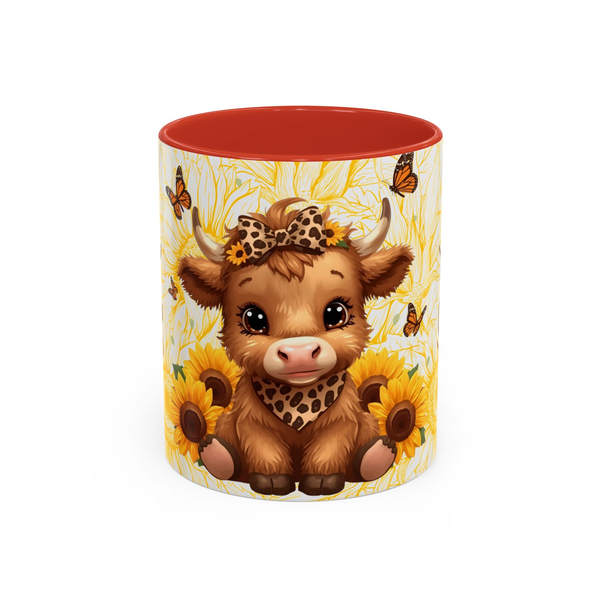 Highland Cow Cup Cute Sunflower Coffee Mug 11 and 15oz Size