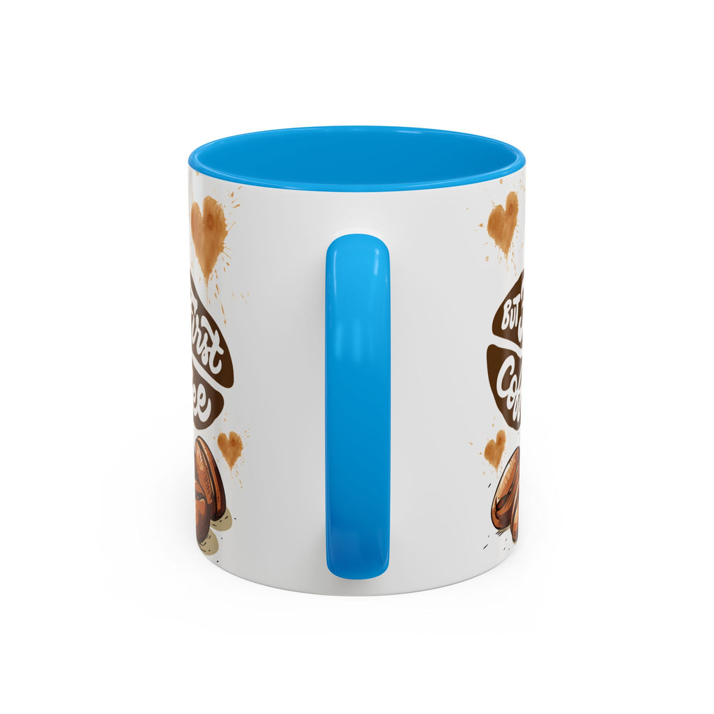 Cute Highland Cow Coffee Mug — "But First Coffee" Colorful Ceramic Mug (11oz/15oz)