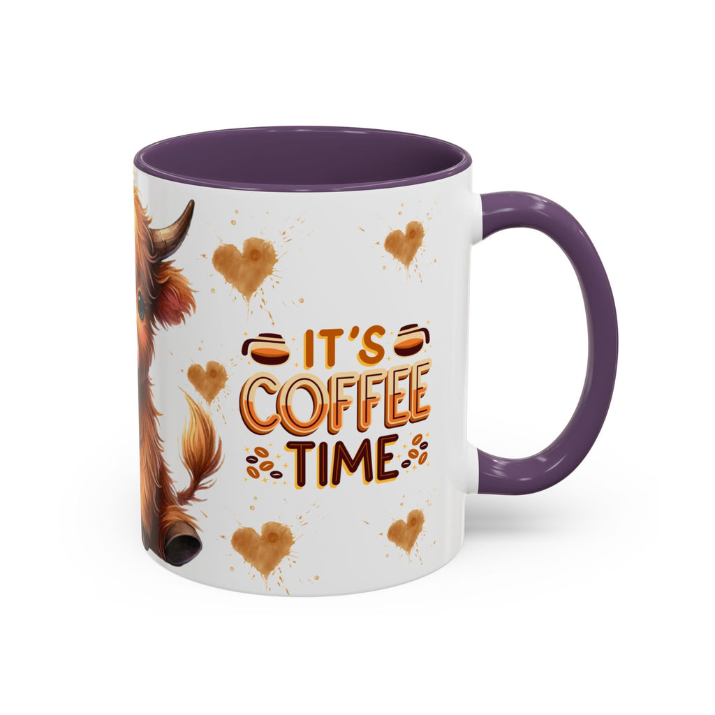 Cute Highland Cow It's Coffee Time Mug | Accent Coffee Mug
