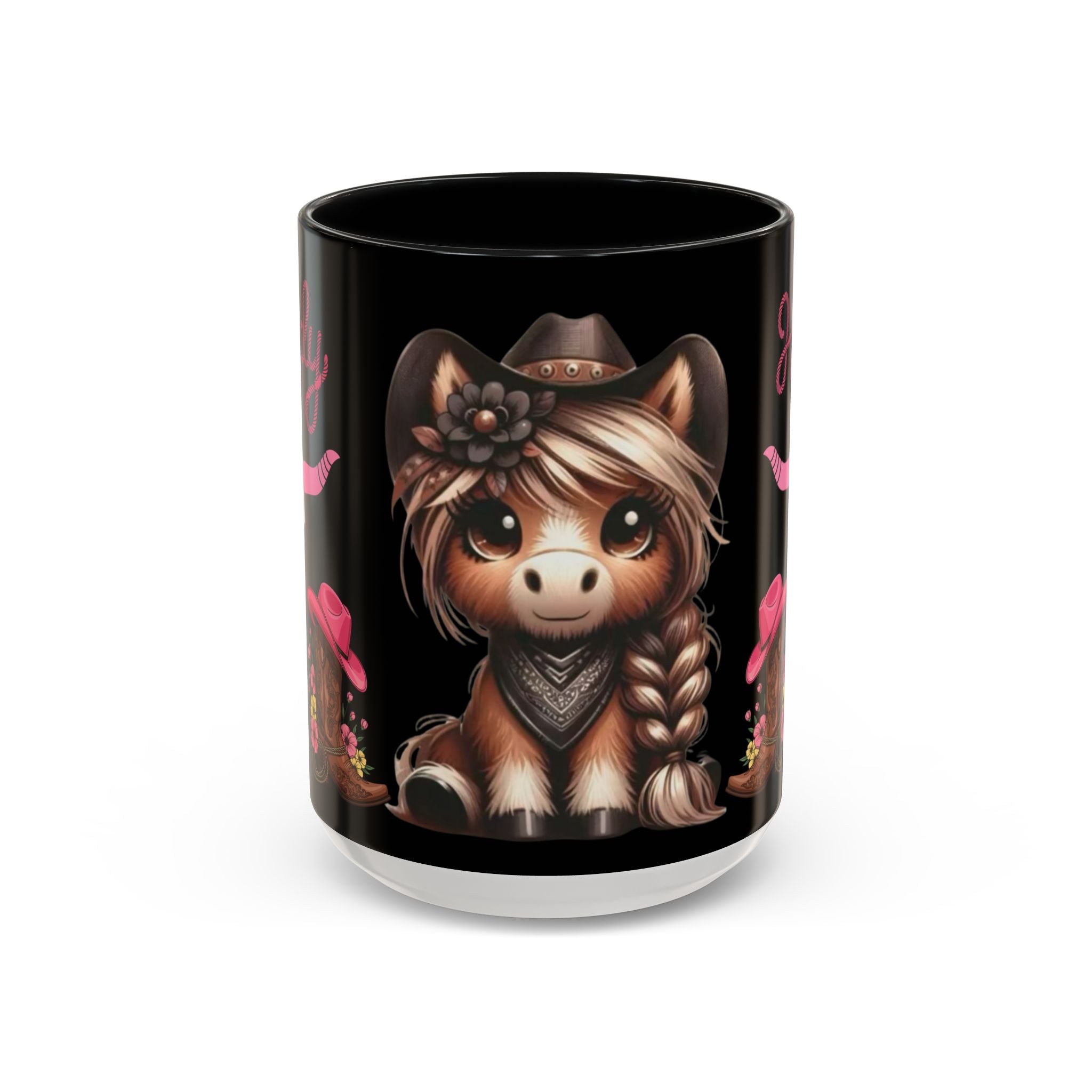 Cowgirl Coffee Mug — Howdy Pink Western Accent Mug (11/15oz)