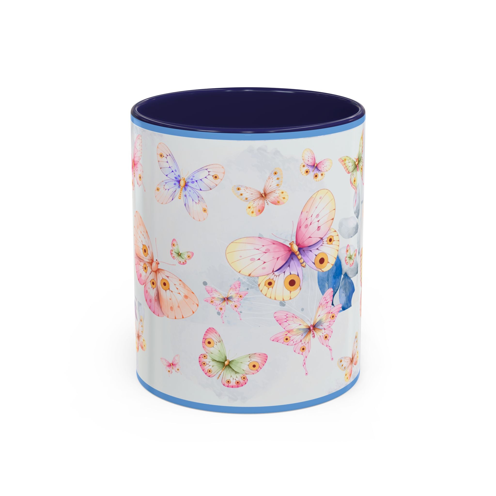Floral Pastel Coffee Cup Butterfly Garden Accent Mug