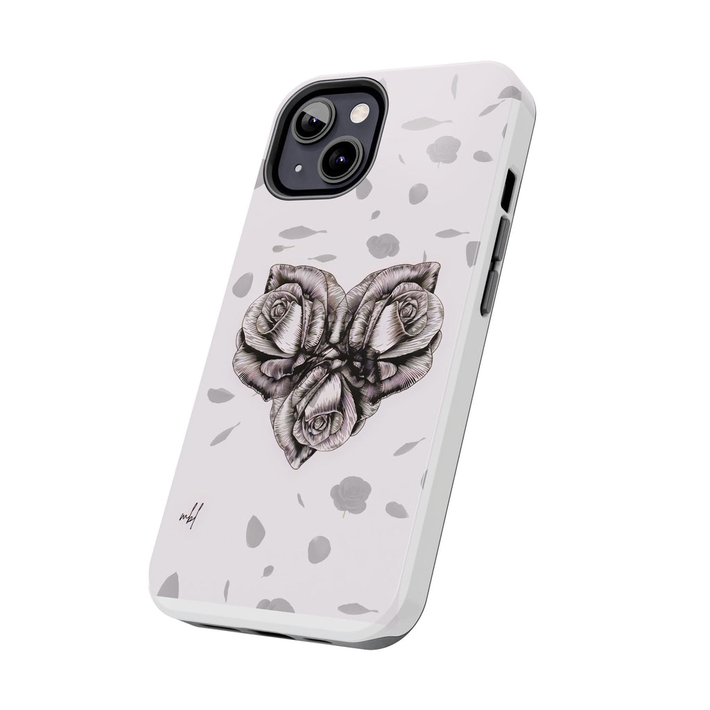 IPhone Phone Case Artistic Floral Tough Phone Cases - Heart Rose Design