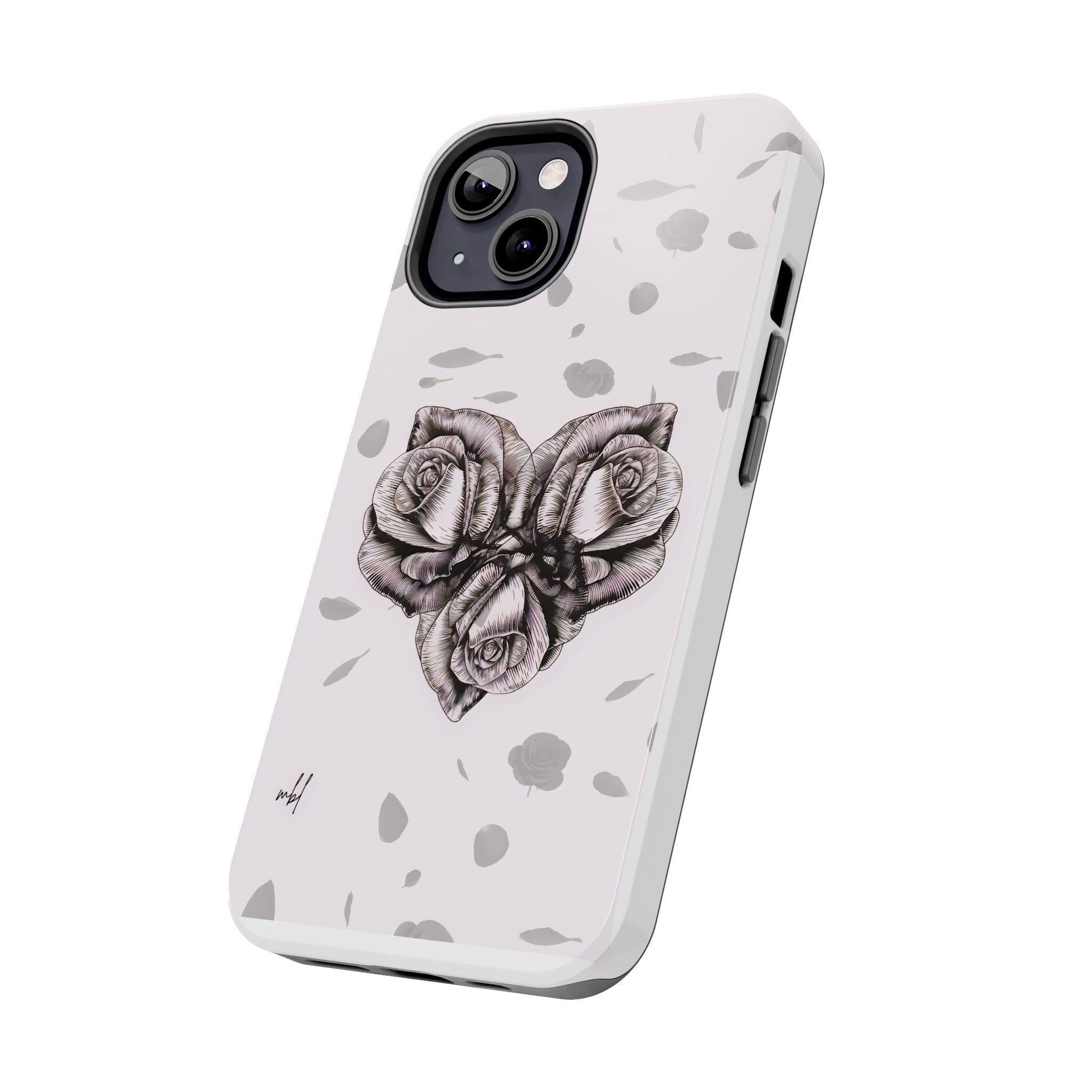 IPhone Phone Case Artistic Floral Tough Phone Cases - Heart Rose Design