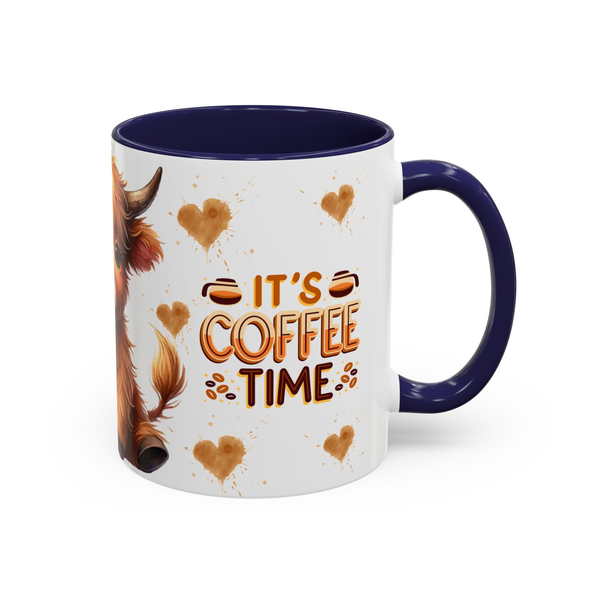 Cute Highland Cow It's Coffee Time Mug | Accent Coffee Mug
