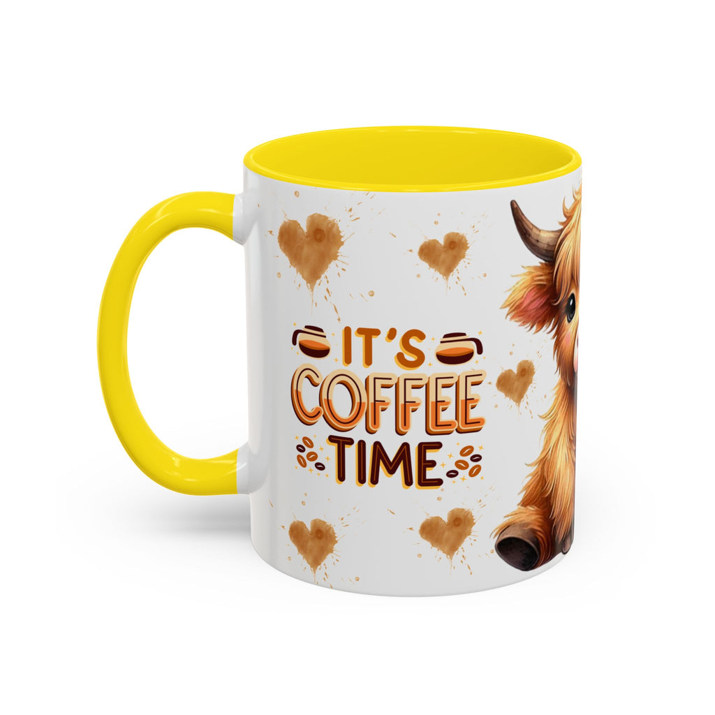 Cute Highland Cow It's Coffee Time Mug | Accent Coffee Mug
