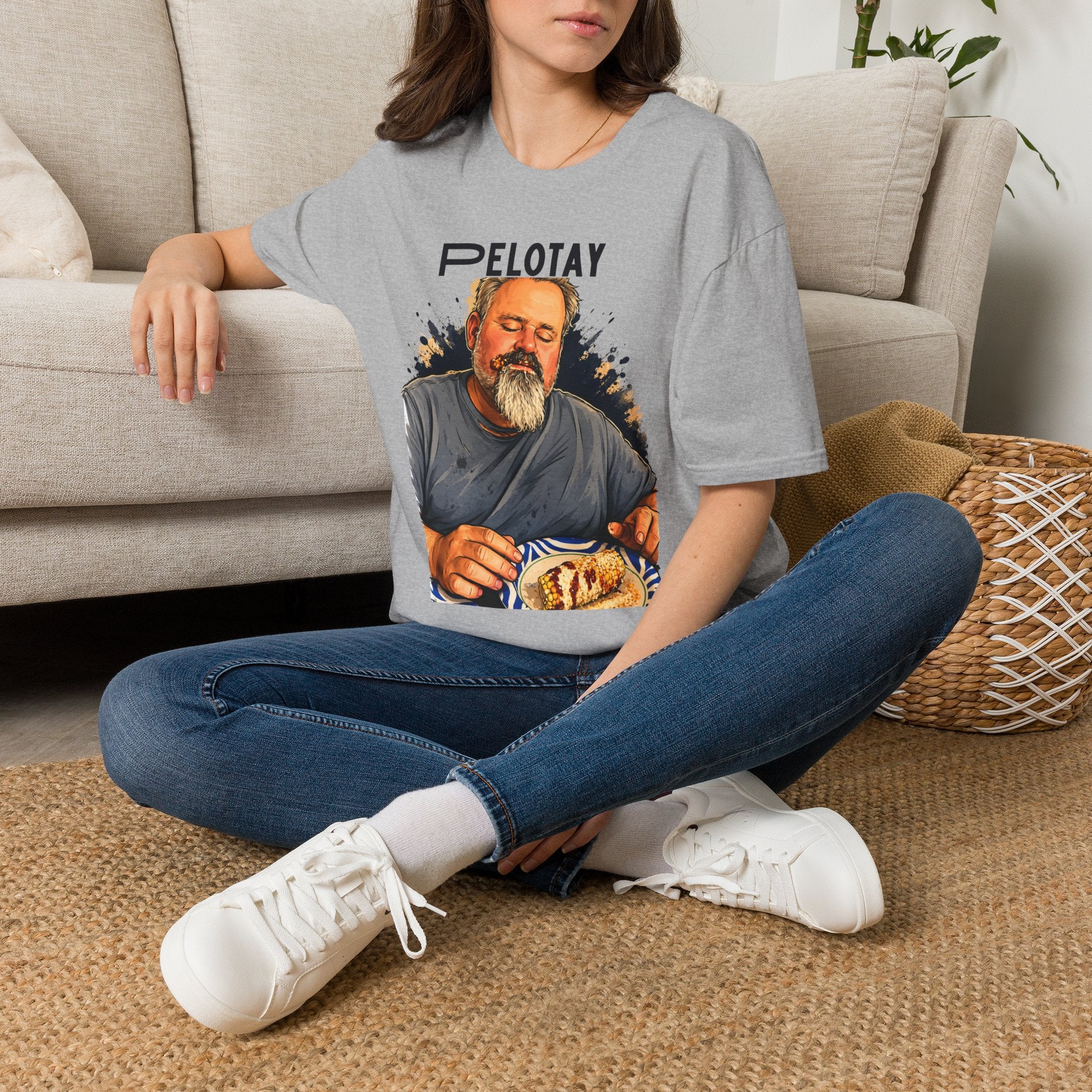 Pelotay Portrait T‑Shirt — Relaxed Bearded Man Graphic Tee