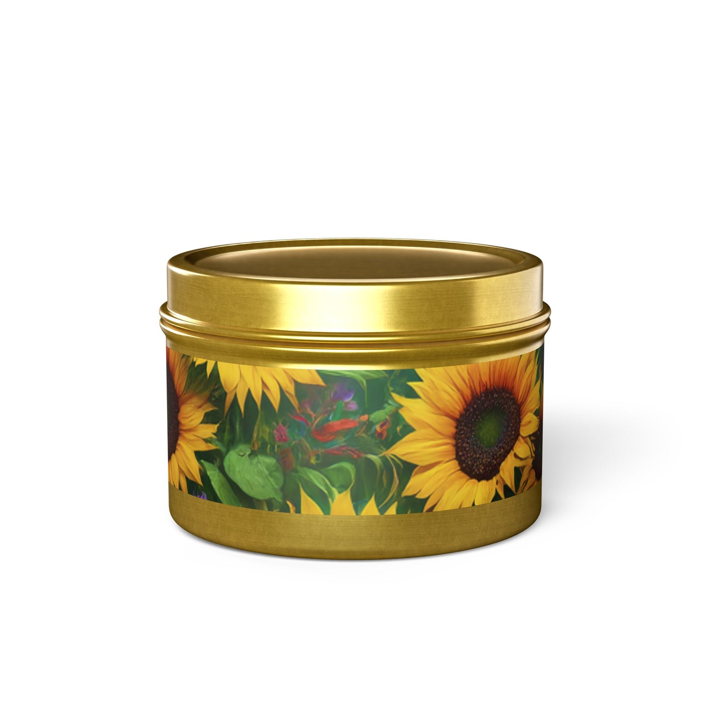 Sunflower Design Soy Wax Blend Tin Candles