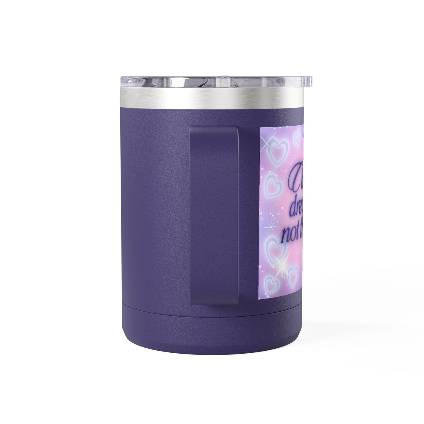 Cute Positive Quote 15oz Travel Coffee Tumbler Mug Pastel Heart Design