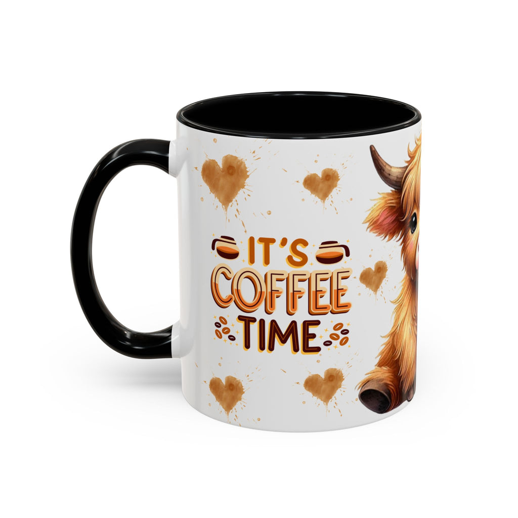 Cute Highland Cow It's Coffee Time Mug | Accent Coffee Mug