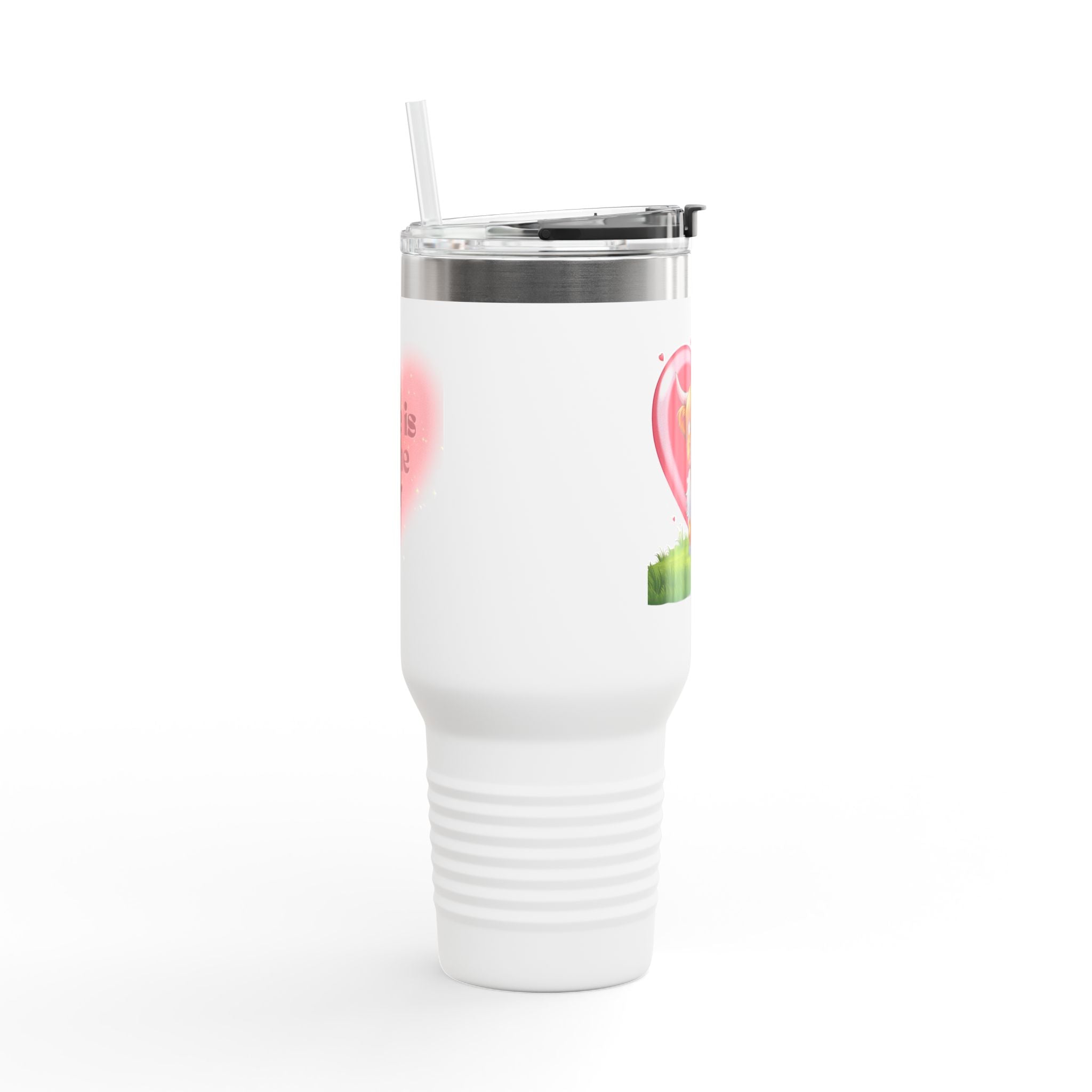 Cute Cow Insulated Travel Mug - 40oz Love Design for Animal Lovers