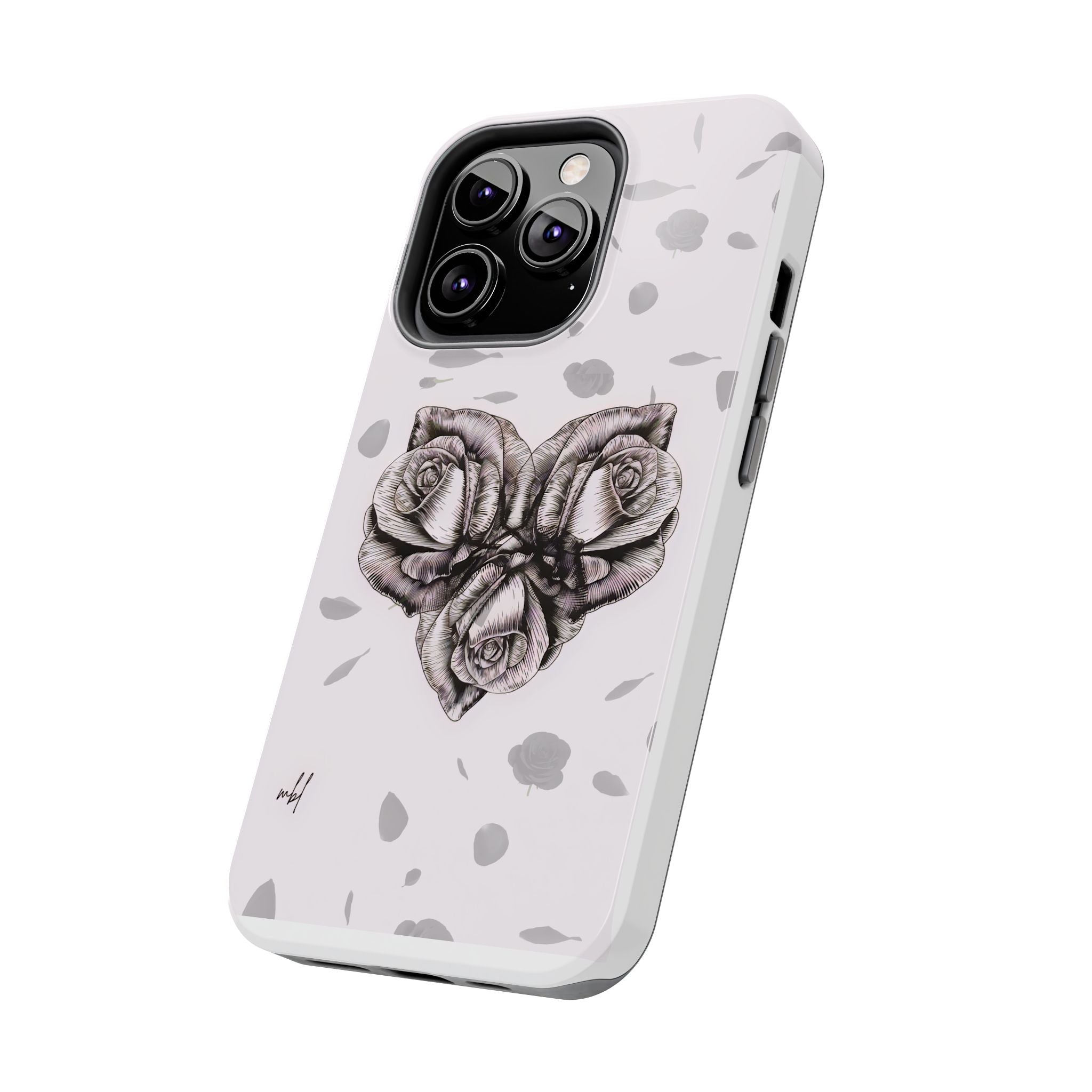 IPhone Phone Case Artistic Floral Tough Phone Cases - Heart Rose Design