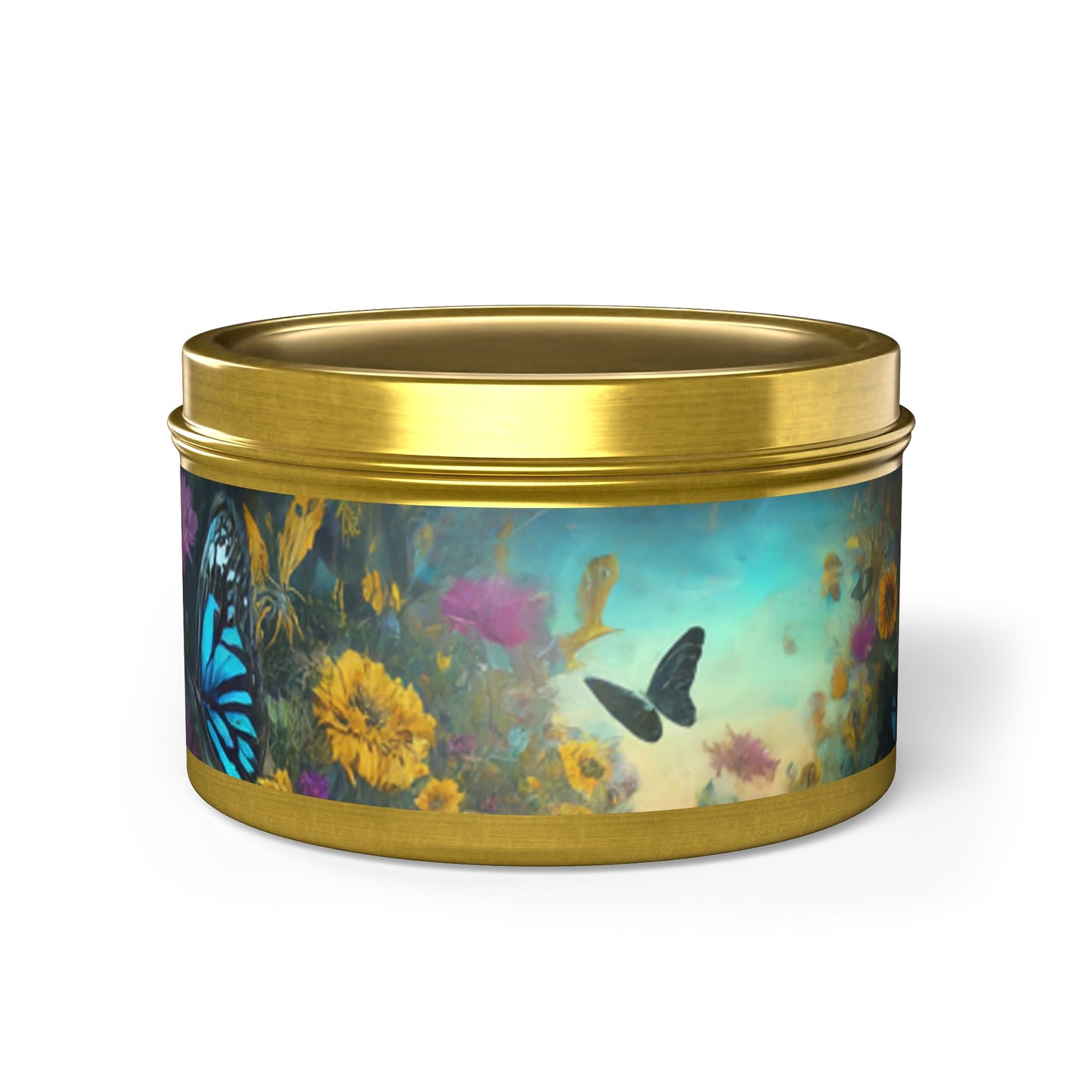 Beautiful Sunflower Design Tin Candles