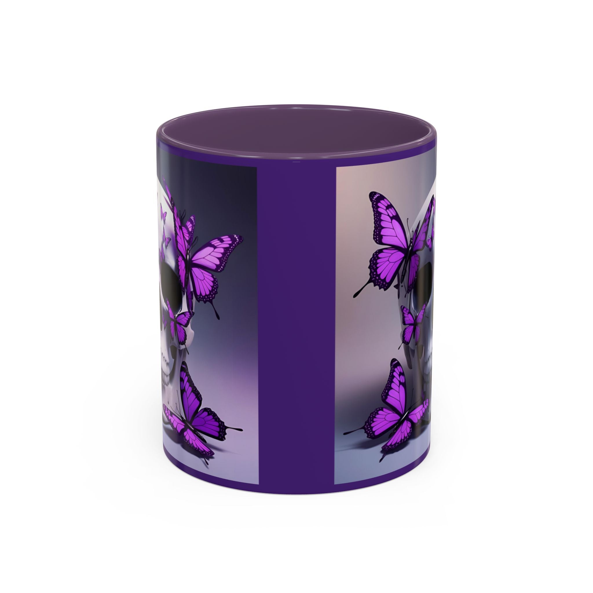 Coffee Mug Gothic Skull Butterfly Accent Design 11/15oz