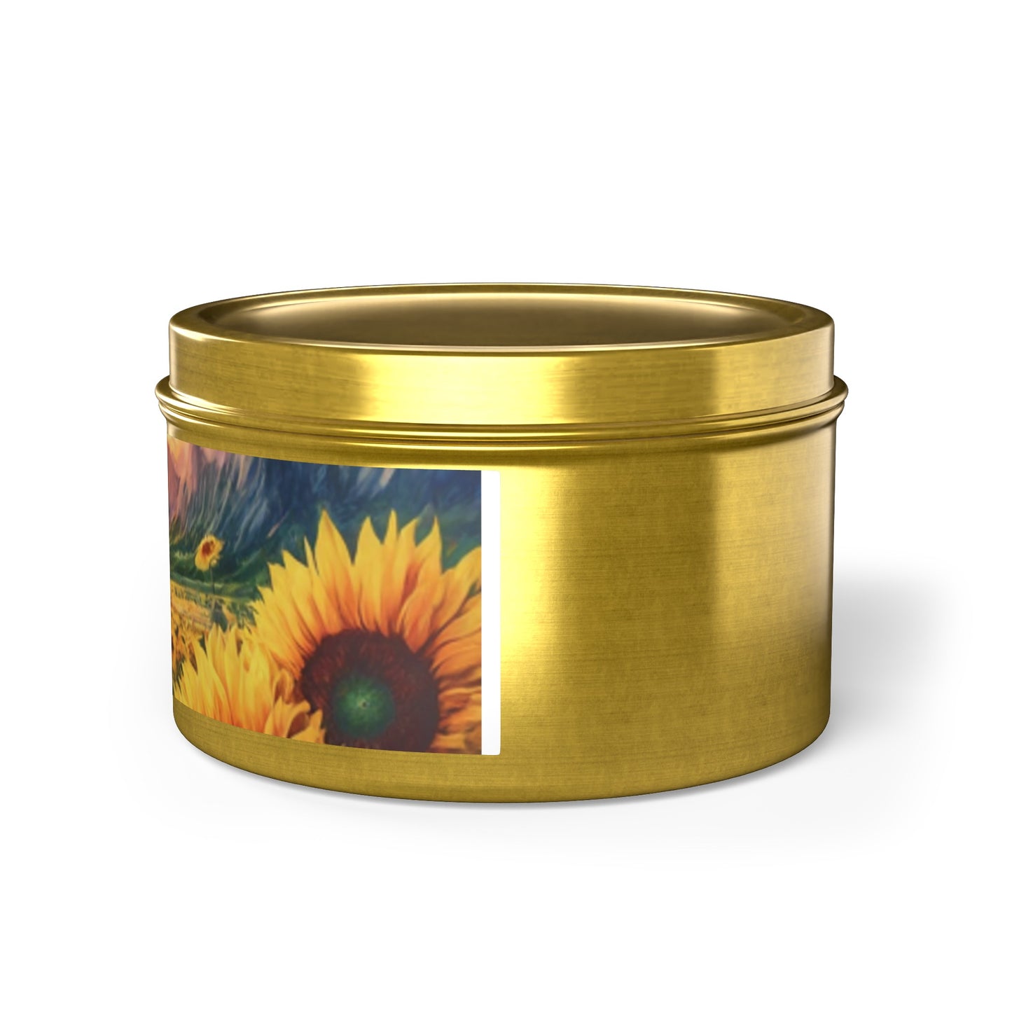 Beautiful Scented Sunflower Design Tin Candles