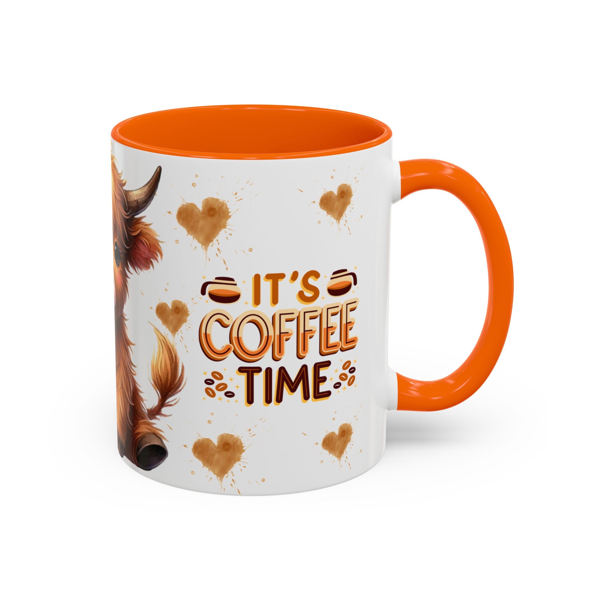 Cute Highland Cow It's Coffee Time Mug | Accent Coffee Mug