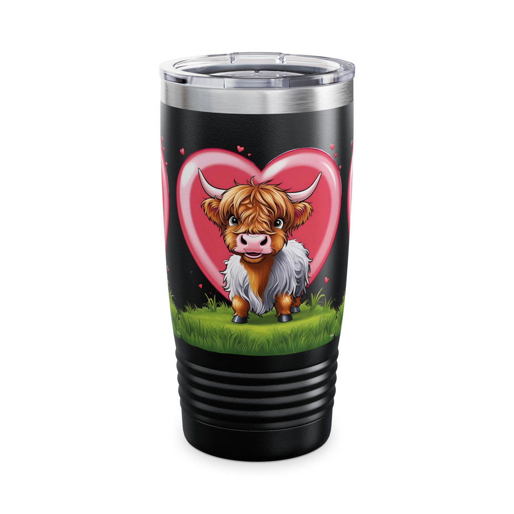 Cute Highland Cow Ringneck Tumbler - 20oz Love Design